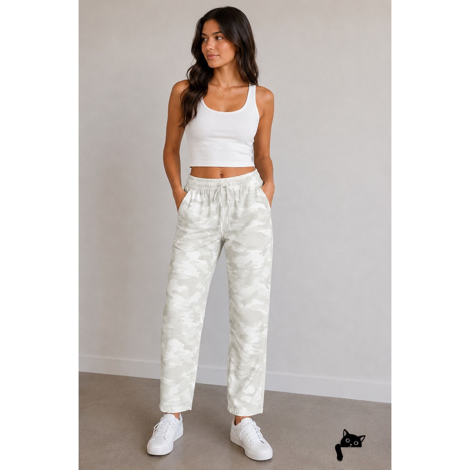 Other GapFit Ivory Green Army Camo Print Tie Waist Jogger Pant L Size 34" / US 12 / IT 48 - 3 Thumbnail