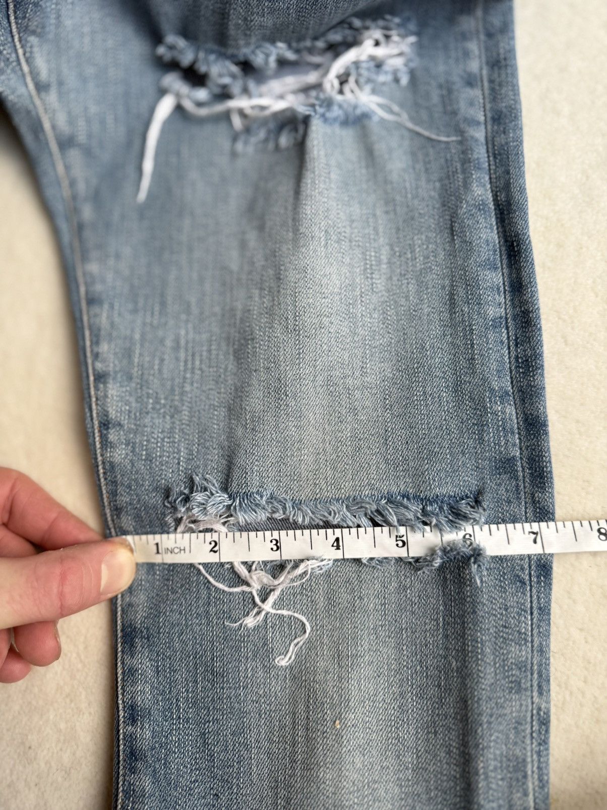 Saint Laurent Paris SS15 Saint Laurent Lenny Kravitz ripped denim jeans Hedi 31 Size US 31 - 21 Thumbnail