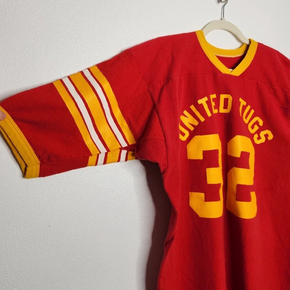Russell Athletic VINTAGE Russell Athletic Shirt Unisex Adults XL Red Thick Jersey Stripe 70s Size US XL / EU 56 / 4 - 3 Thumbnail