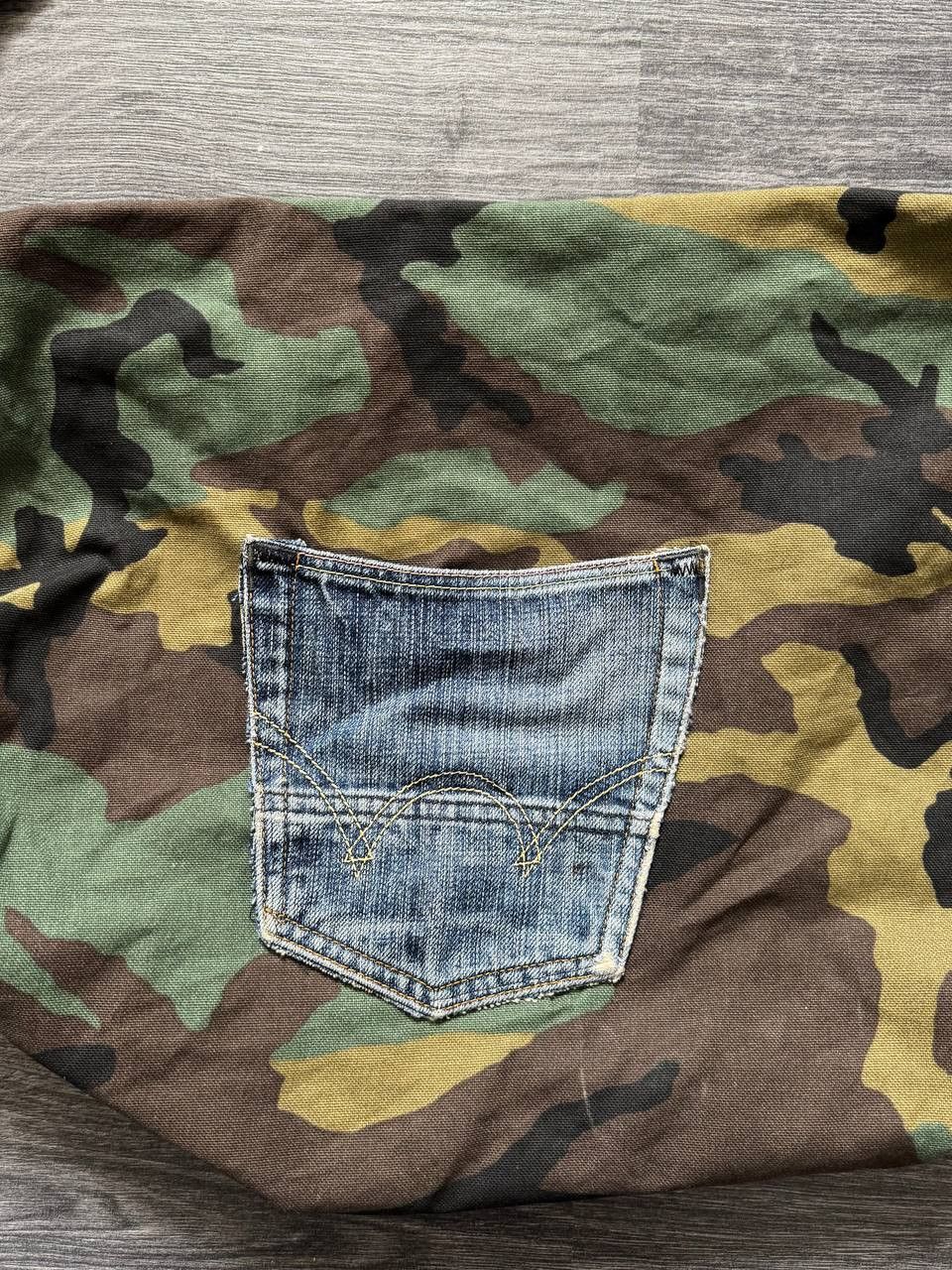 Vintage Vintage Camo Messenger Bag with Denim Pocket Size ONE SIZE - 4 Thumbnail