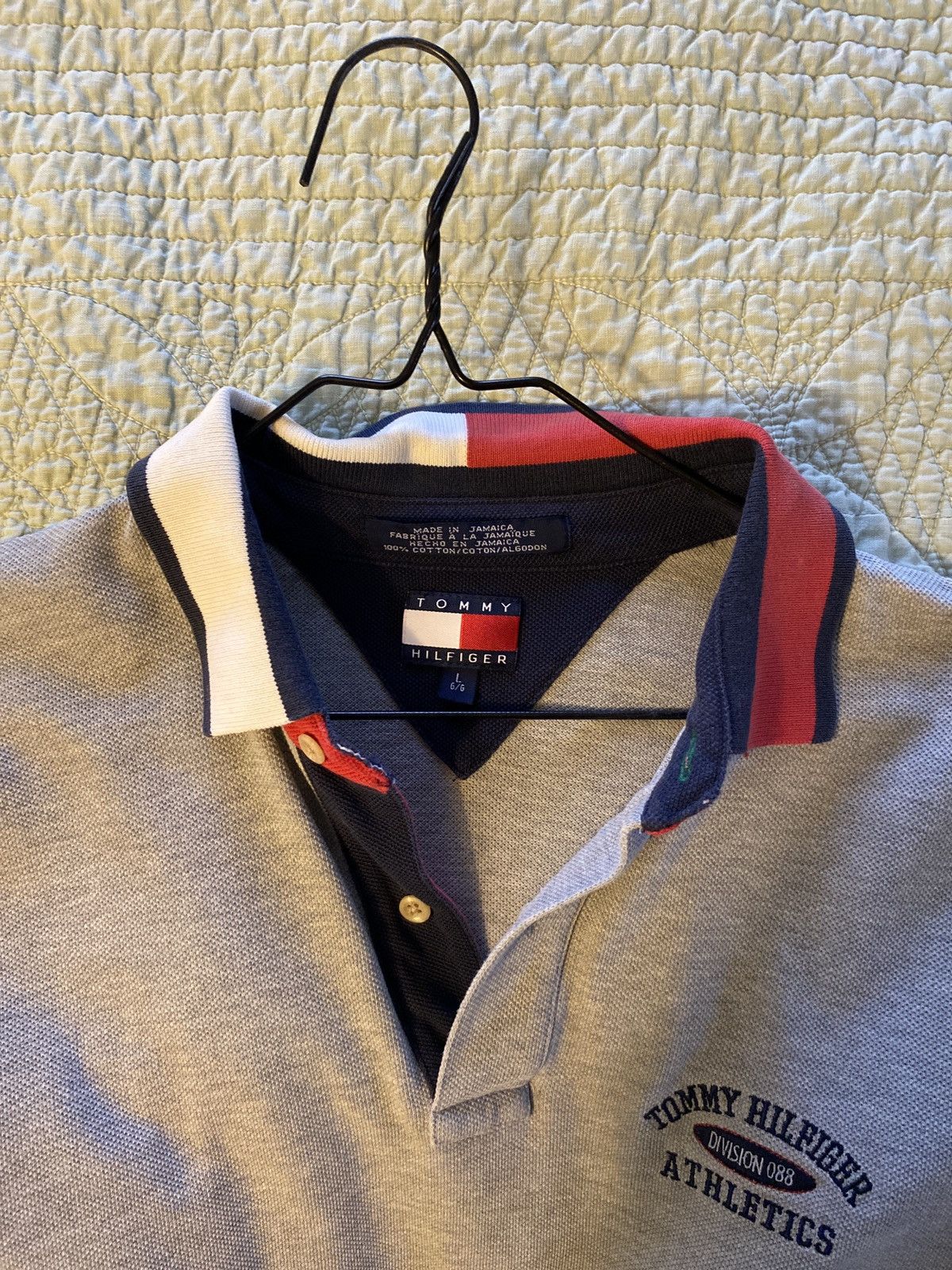 Tommy Hilfiger × Tommy Jeans × Vintage VTG Tommy Hilfiger Polo Division 088 Athletics Shirt Size L Size US L / EU 52-54 / 3 - 8 Thumbnail