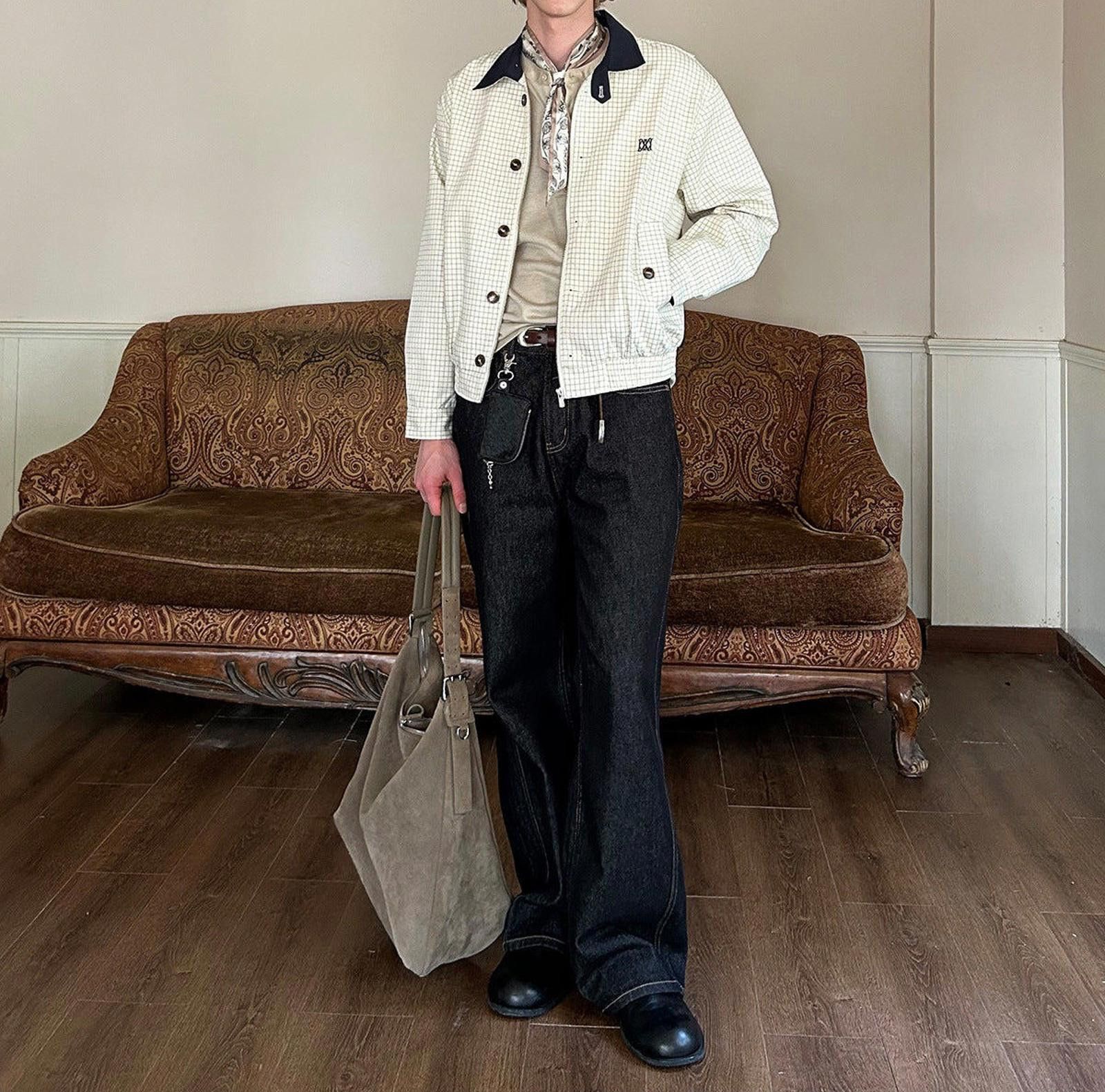 Vintage Checked Casual Jacket, Men's Lightweight Outerwear Size US M / EU 48-50 / 2 - 1 Thumbnail