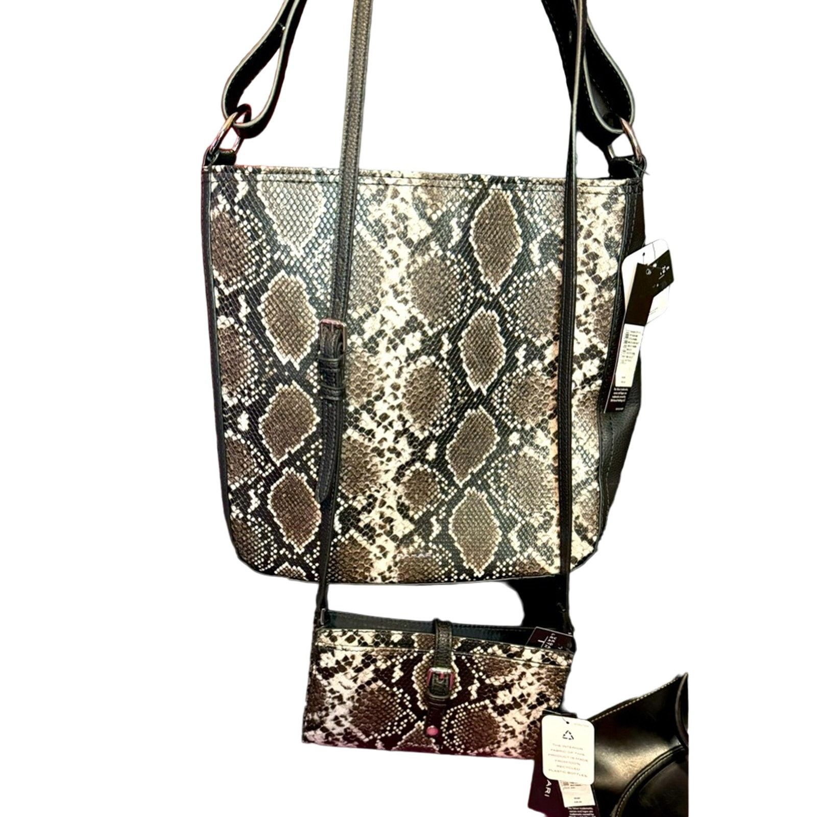 Elie Tahari Faux Snake Skin Bucket and Crossbody Bags. Size ONE SIZE - 1 Thumbnail