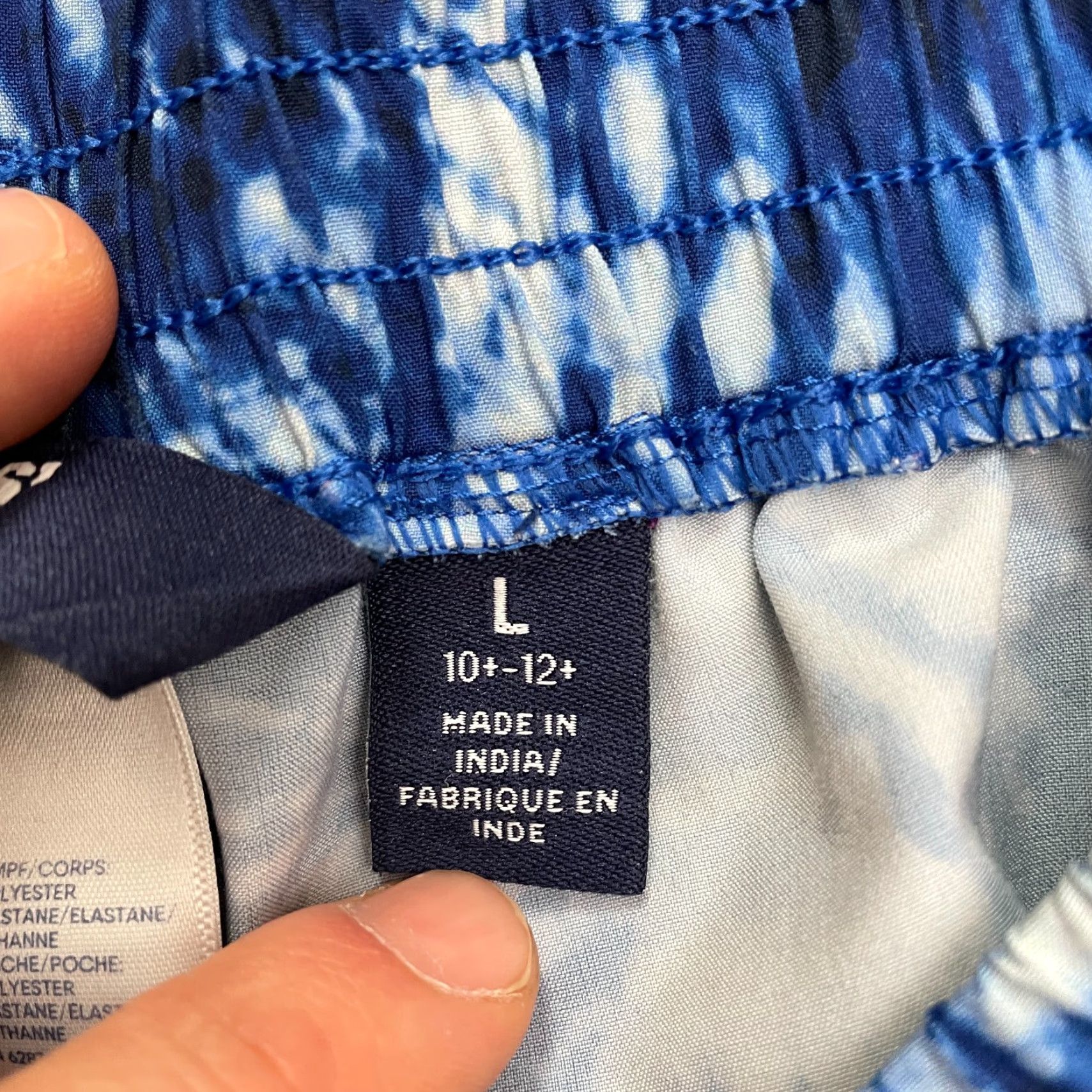 Lands' End Lands' End Active Shorts Womens Large Blue Tie-Dye Lightweight Running 26x3.5 Size 36" / US 14 / IT 50 - 4 Thumbnail