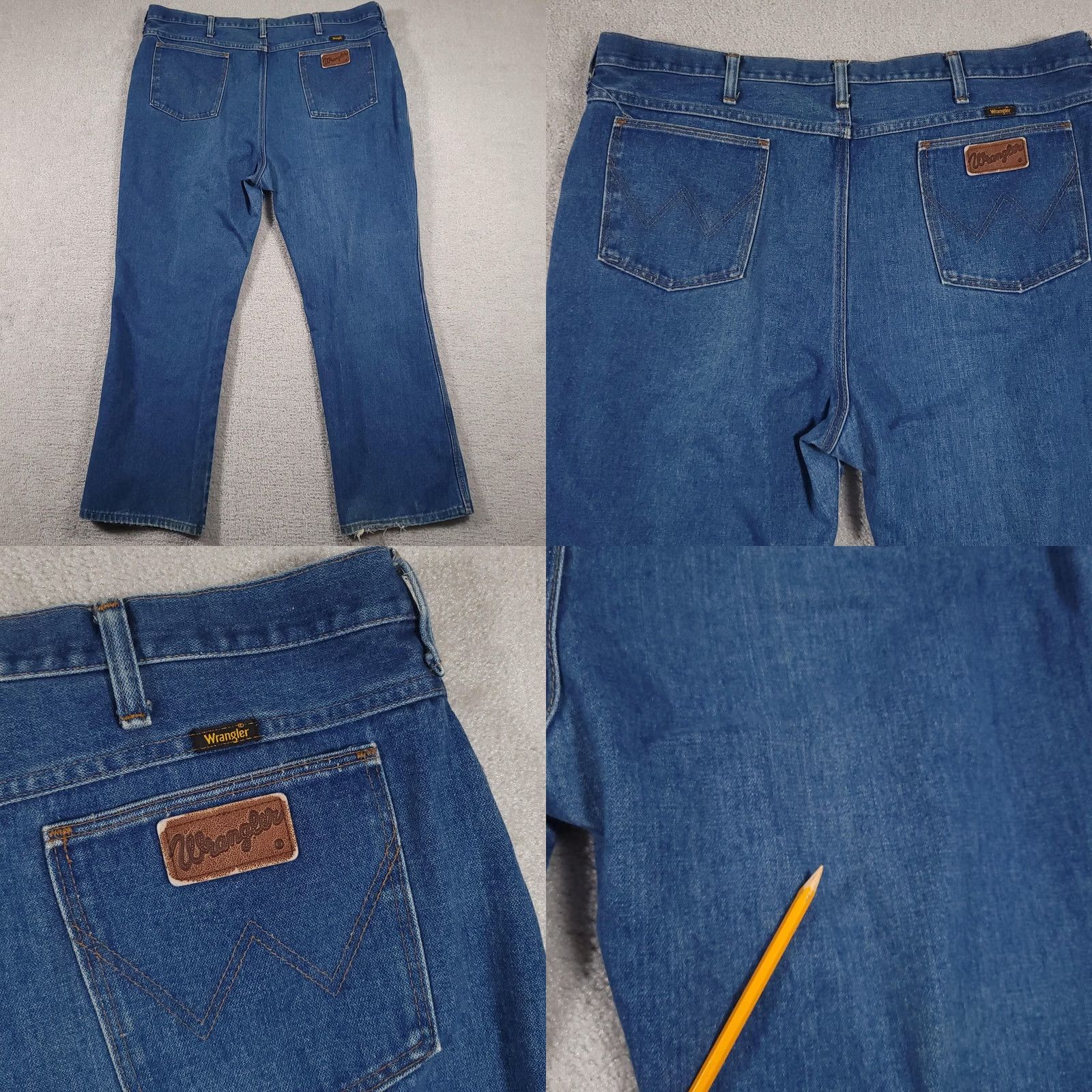 Wrangler Wrangler Jeans Mens 46 Regular Denim 945DEN Straight USA Made Blue 5-Pocket Zip Fly Cowboy Regular Fit Size US 30 / EU 46 - 9 Thumbnail