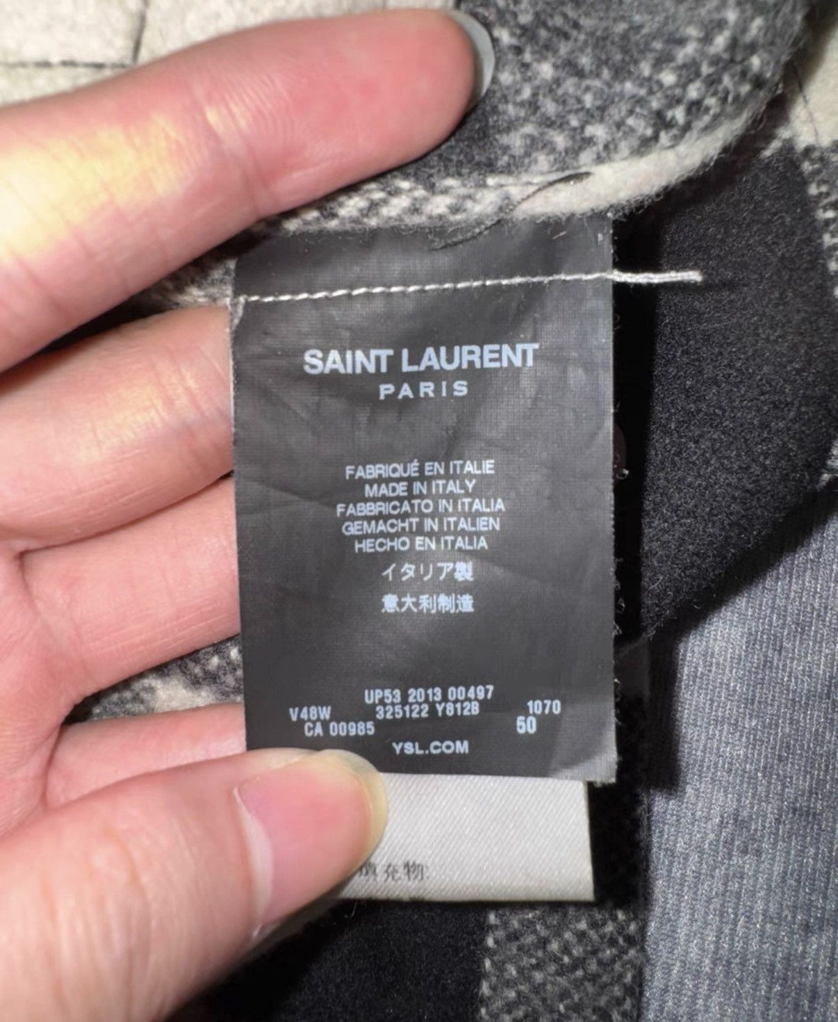 Saint Laurent Paris Saint Laurent (SLP) 13FW Black/White Check Wool Jacket Size US XL / EU 56 / 4 - 8 Thumbnail