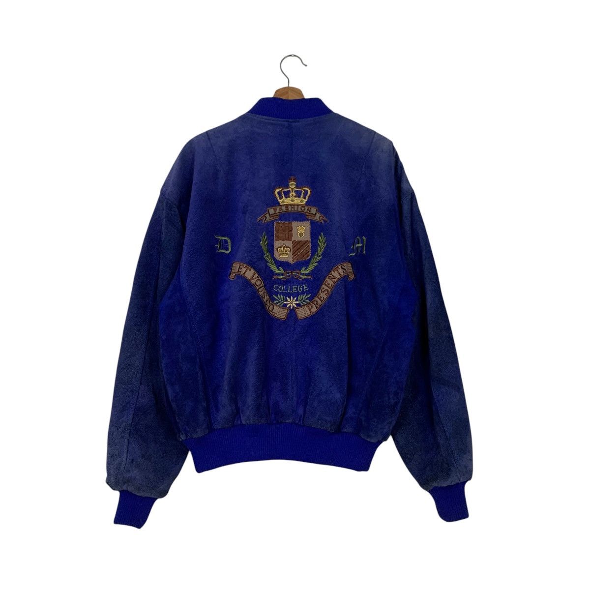 Vintage PORCHE DESIGN Big Logo Blue Bomber Jacket #2516-C114 Size US L / EU 52-54 / 3 - 1 Thumbnail