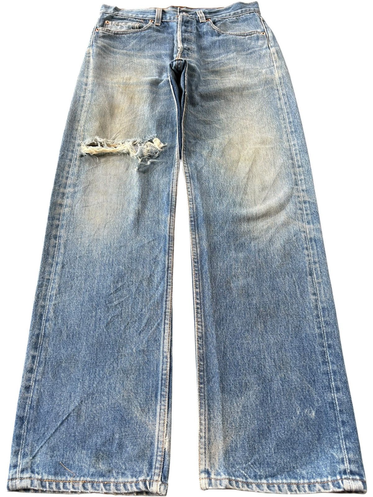 Levi's Vintage 90s Levis 501 Mud Wash Distressed Jeans Size US 30 / EU 46 - 1 Thumbnail