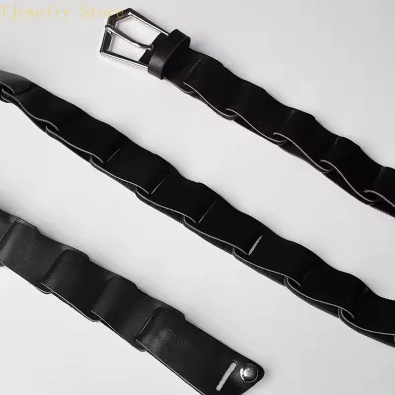 Jewelry Black Woven Belt with Unique Buckle Size ONE SIZE - 4 Thumbnail