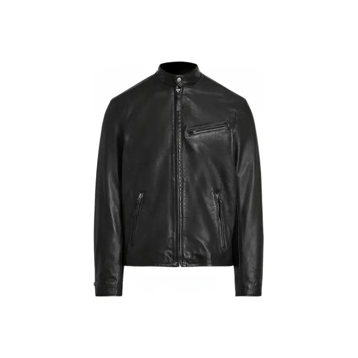 Polo Ralph Lauren Polo Ralph Lauren Men's Black Leather Moto Jacket Size US M / EU 48-50 / 2 - 1 Thumbnail
