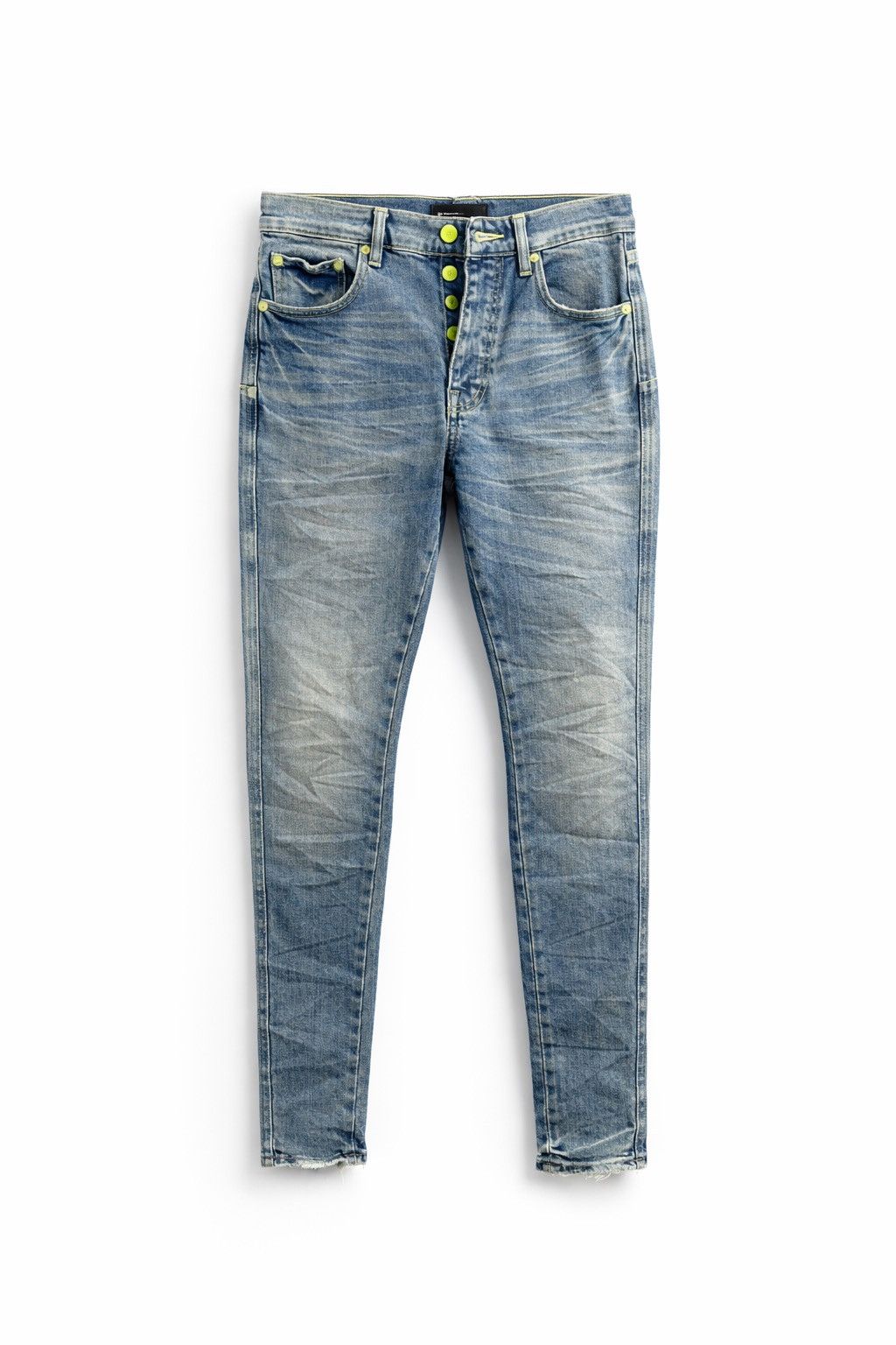 Purple Brand Purple Brand Distressed Blue Denim Jeans with Neon Rivets Size US 30 / EU 46 - 1 Thumbnail