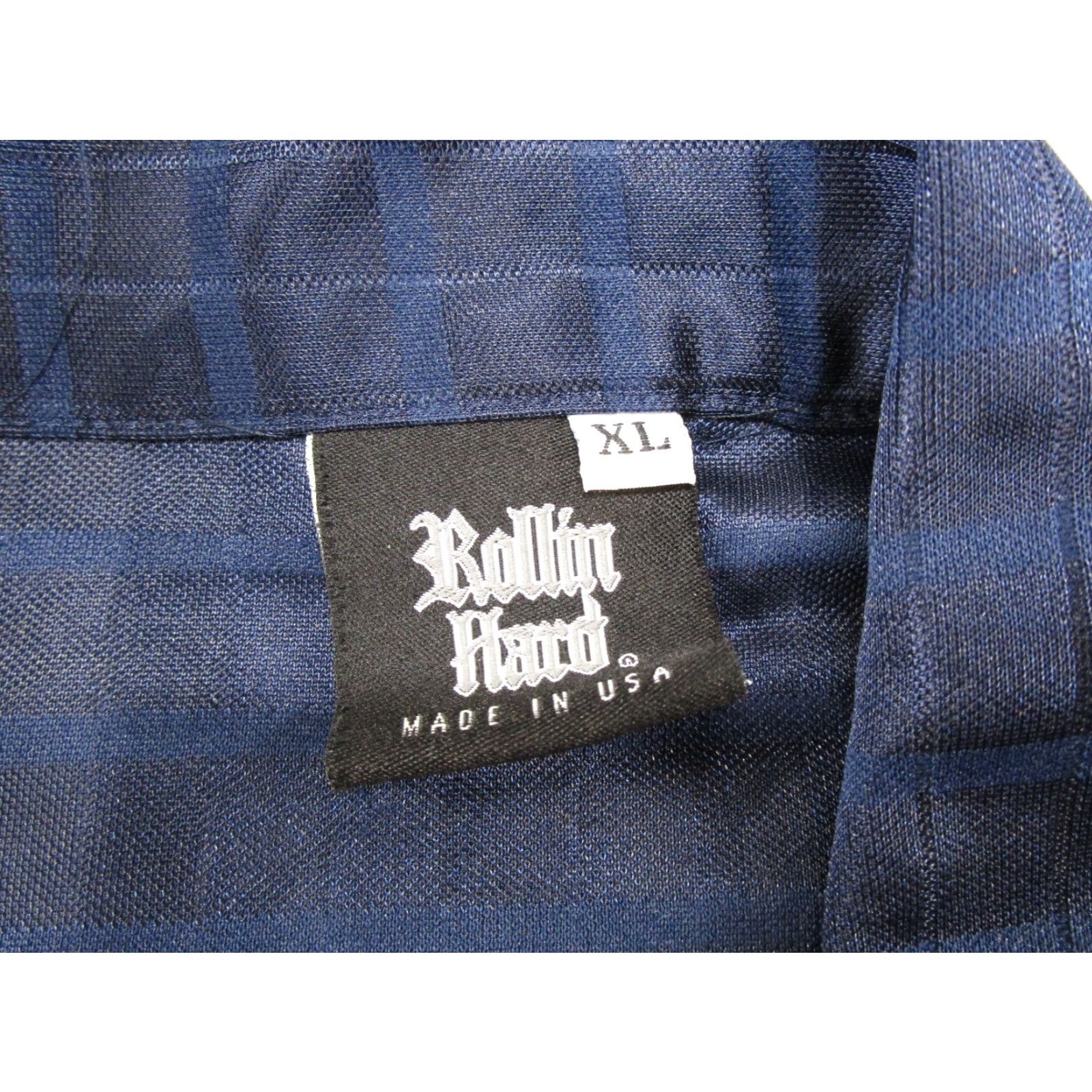Vintage Rollin Hard Shirt Mens XL Blue Satin Button Up USA Made Rockabilly Disco Vintage Size US XL / EU 56 / 4 - 2 Thumbnail