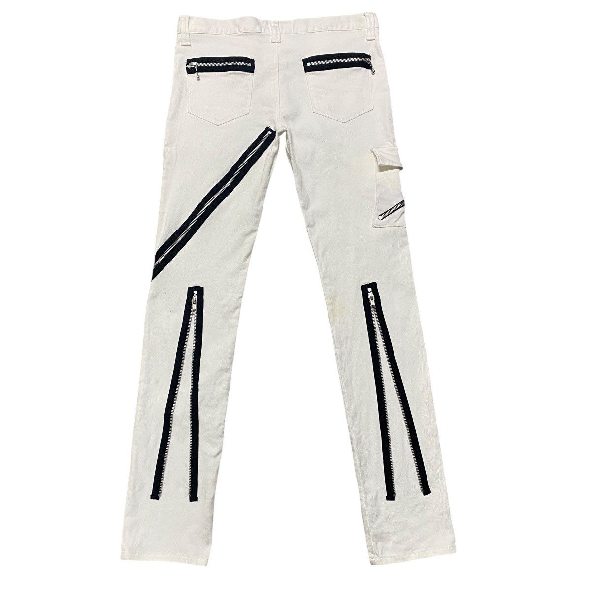 Mari's Rock Anarchy 666 White Denim Zipper Bondage Pants Undercover Size US 32 / EU 48 - 1 Thumbnail