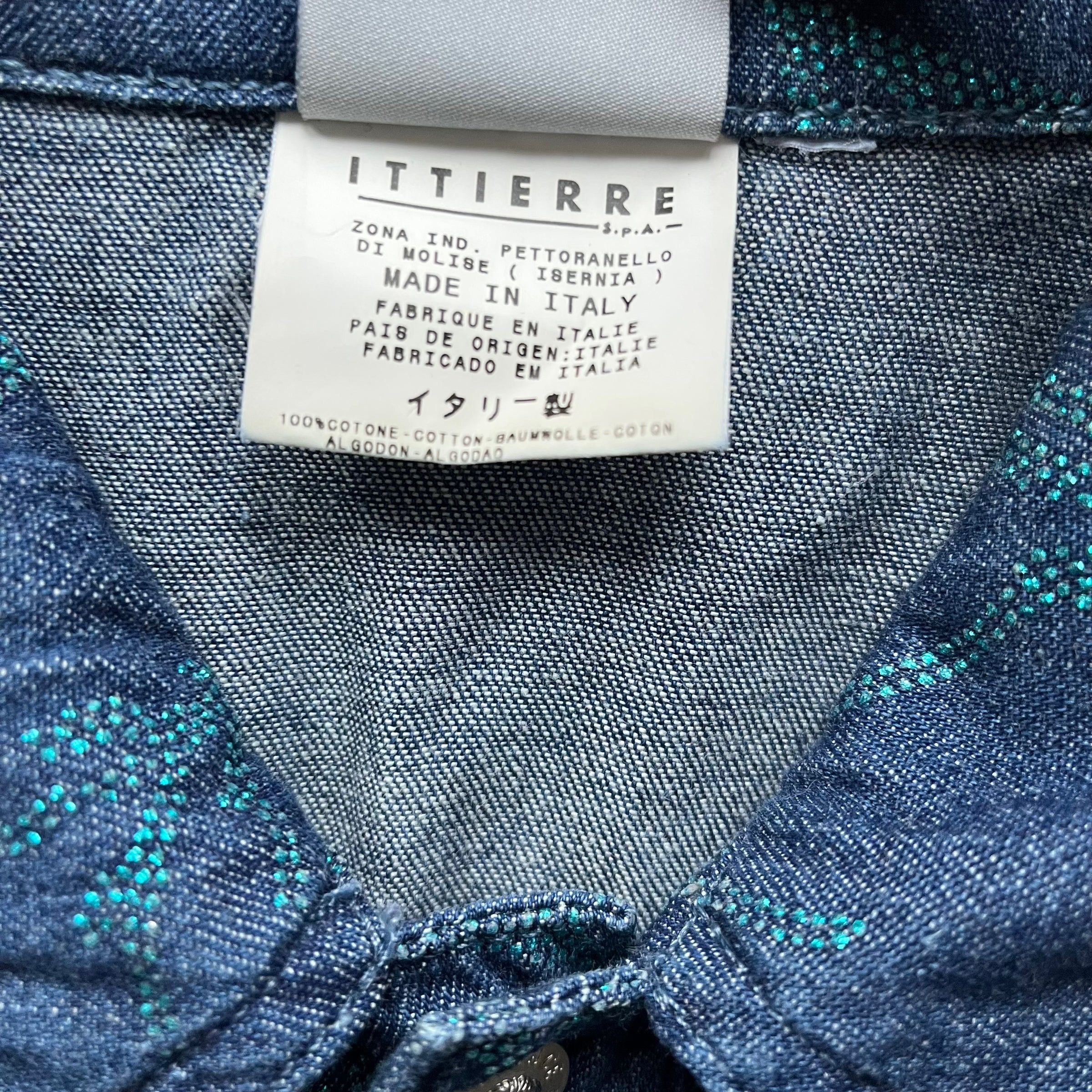 Versace Vintage 90s Women's Versace Sequin Tree Branch Denim Jacket Size S / US 4 / IT 40 - 4 Thumbnail