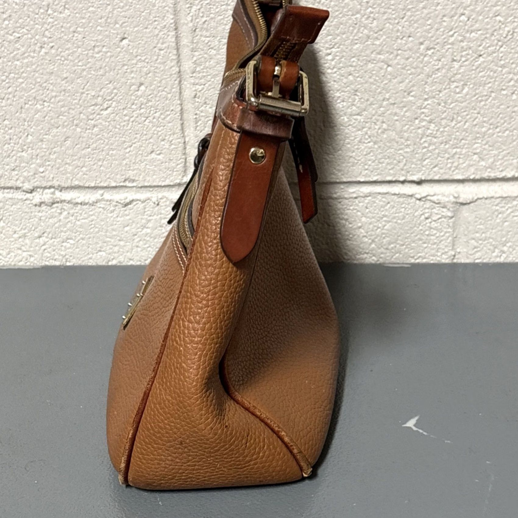 Dooney & Bourke Dooney & Bourke Piper Crossbody Pebble Leather Bag Caramel Tan Brown 11in 9in 4in Size ONE SIZE - 3 Thumbnail