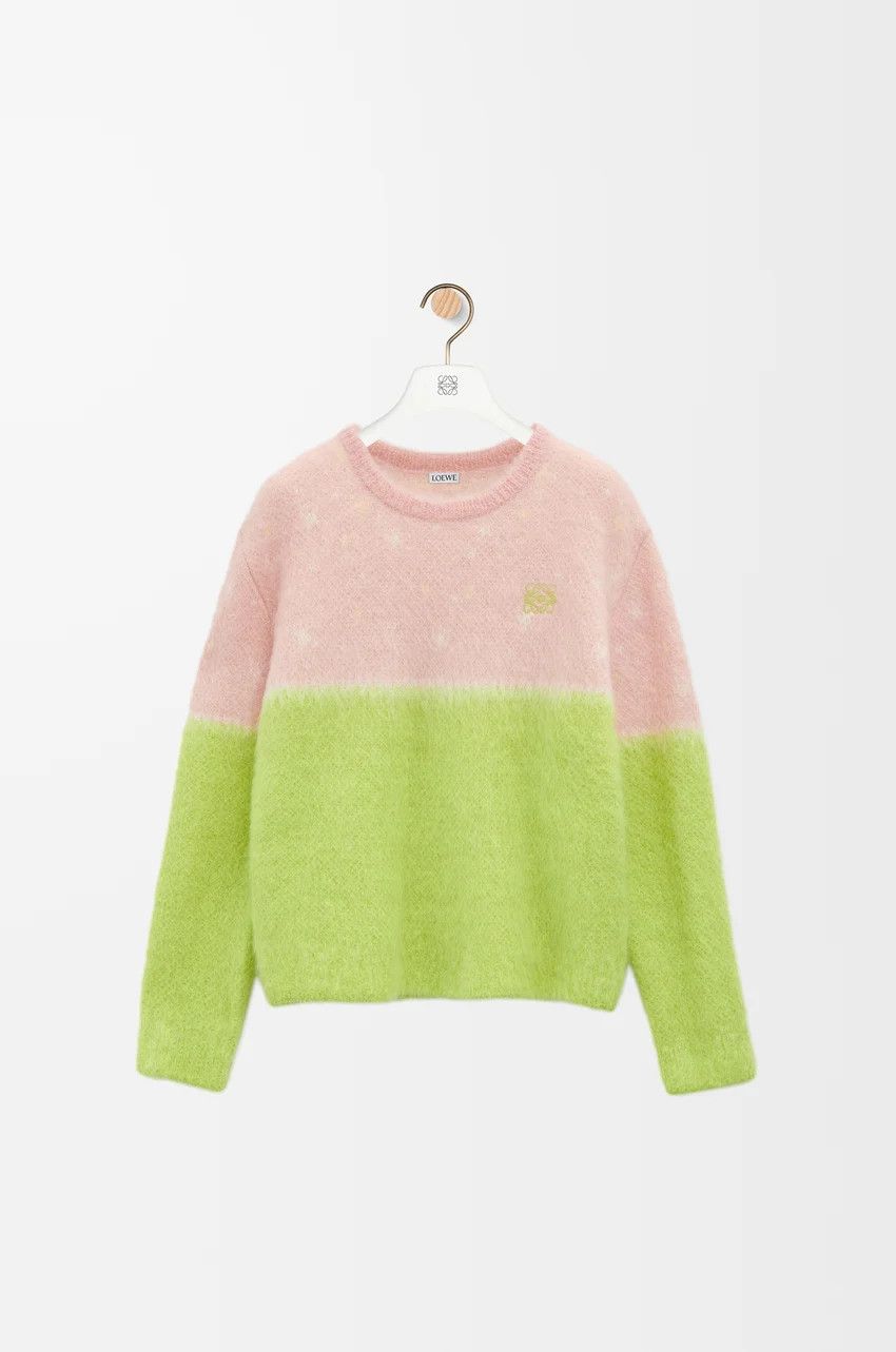 Loewe o1loc1c0525 Sweater In Mohair Blend in Pink/Yellow Size XS / US 0-2 / IT 36-38 - 1 Thumbnail