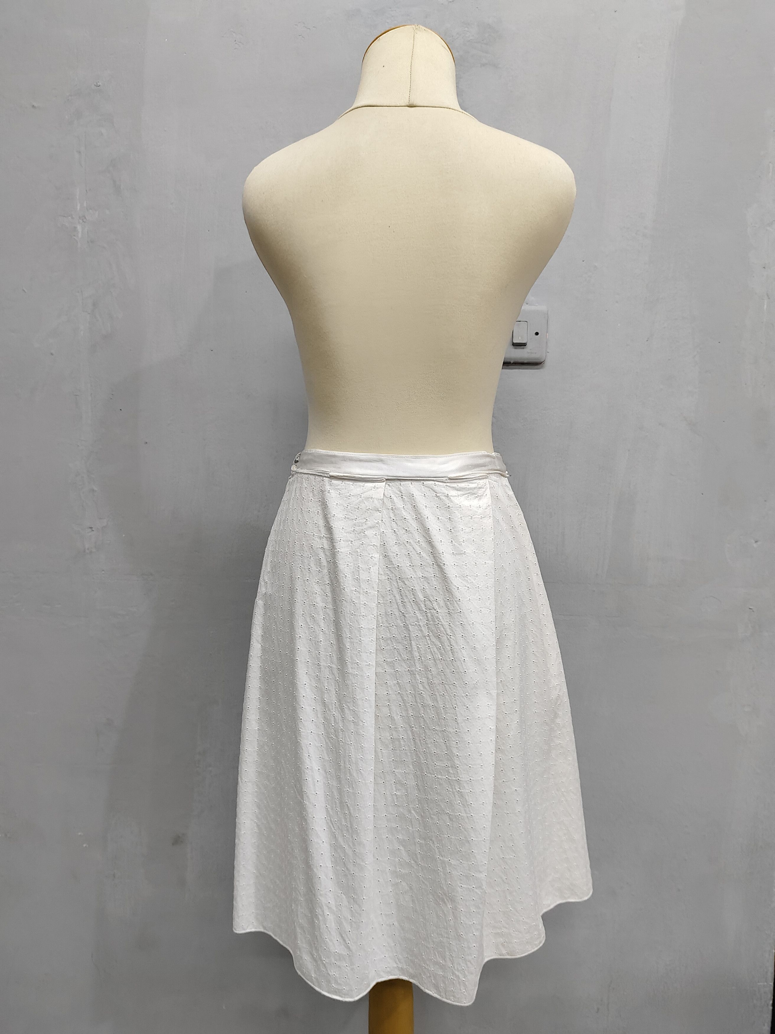 Jil Sander Jil Sander Navy - Minimal Off White Pleated Skirt Size 28" / US 6 / IT 42 - 4 Thumbnail
