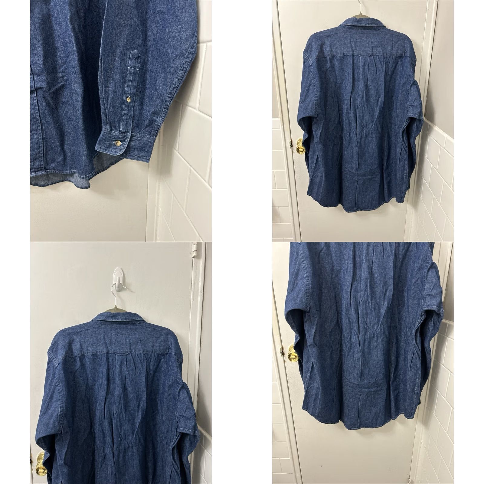 Nautica VINTAGE Nautica Denim Shirt Mens XL Blue Button-Down Cotton Long Sleeve Plaid NWT Size US XL / EU 56 / 4 - 8 Thumbnail
