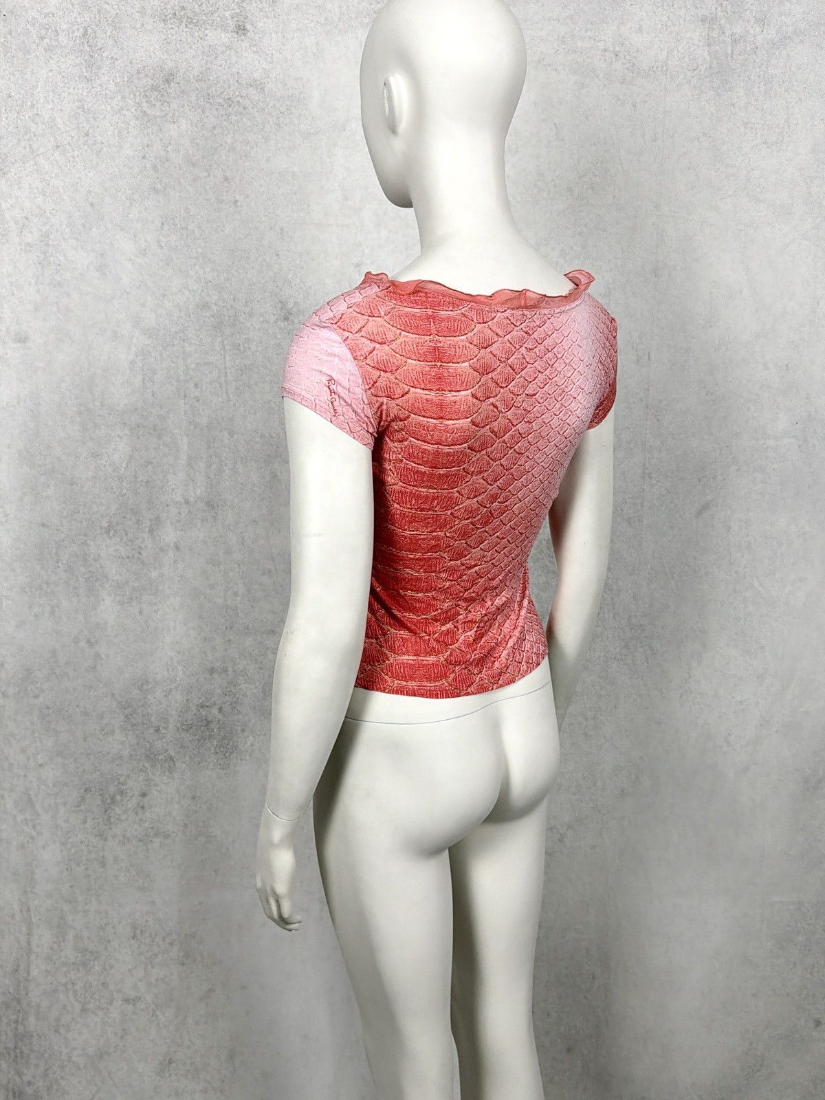 Roberto Cavalli Roberto Cavalli 1990’s Ruffled Reptile Scale Print Lace Top Size M / US 6-8 / IT 42-44 - 12 Thumbnail