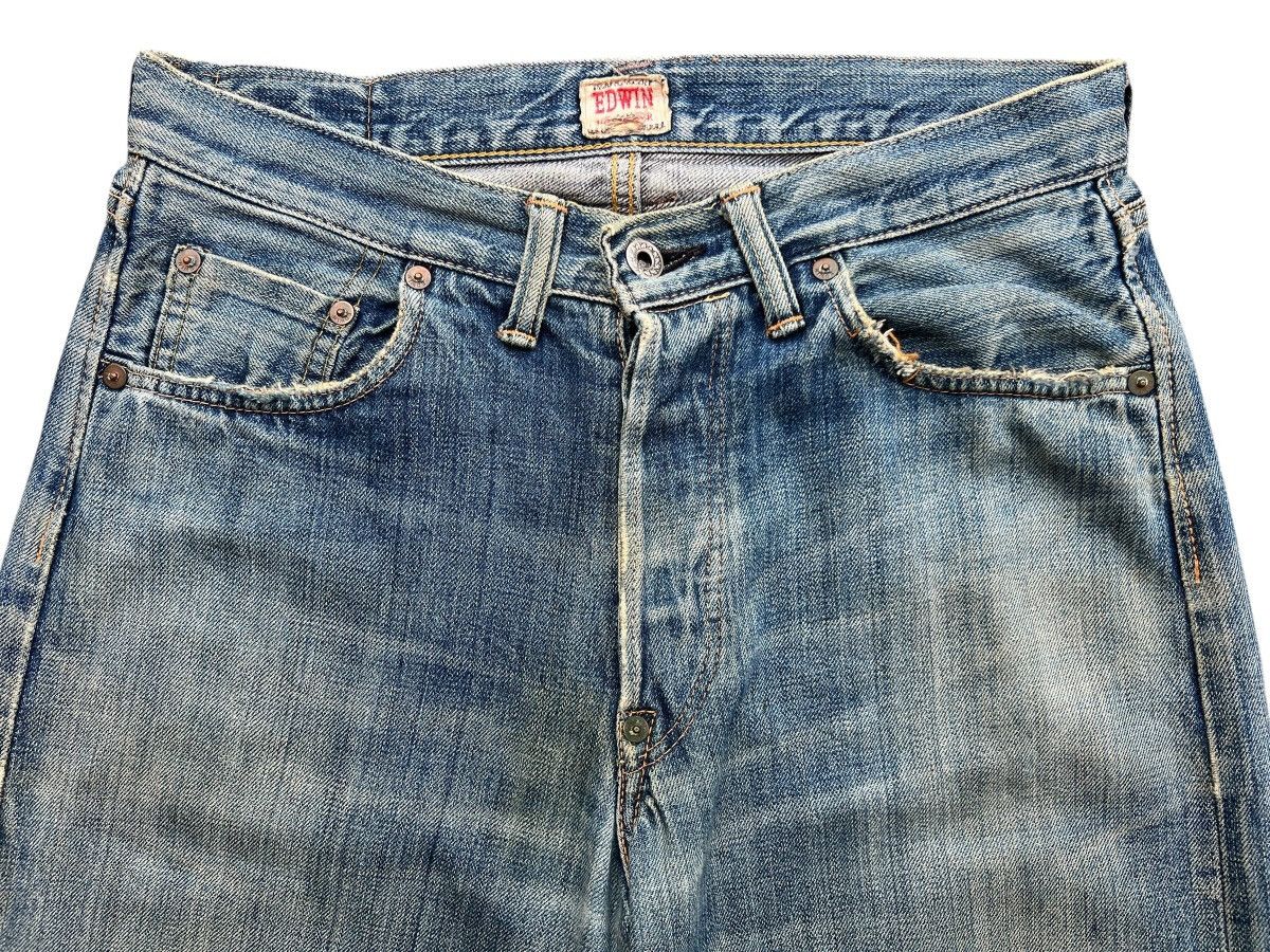 Edwin Vintage Edwin 505s Selvedge Distressed Denim Jeans 31x30.5 Size US 31 - 7 Thumbnail
