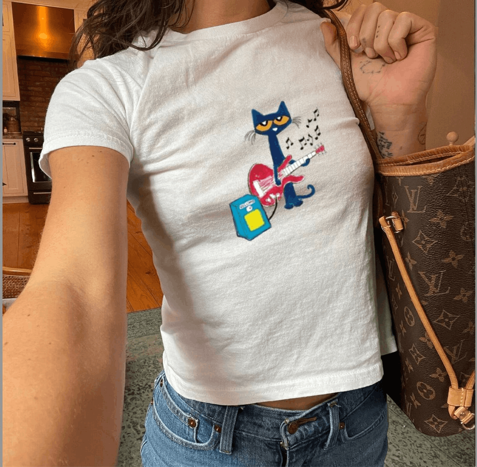 Other Pete the Cat Playing Guitar Baby Tee Size M / US 6-8 / IT 42-44 - 3 Thumbnail