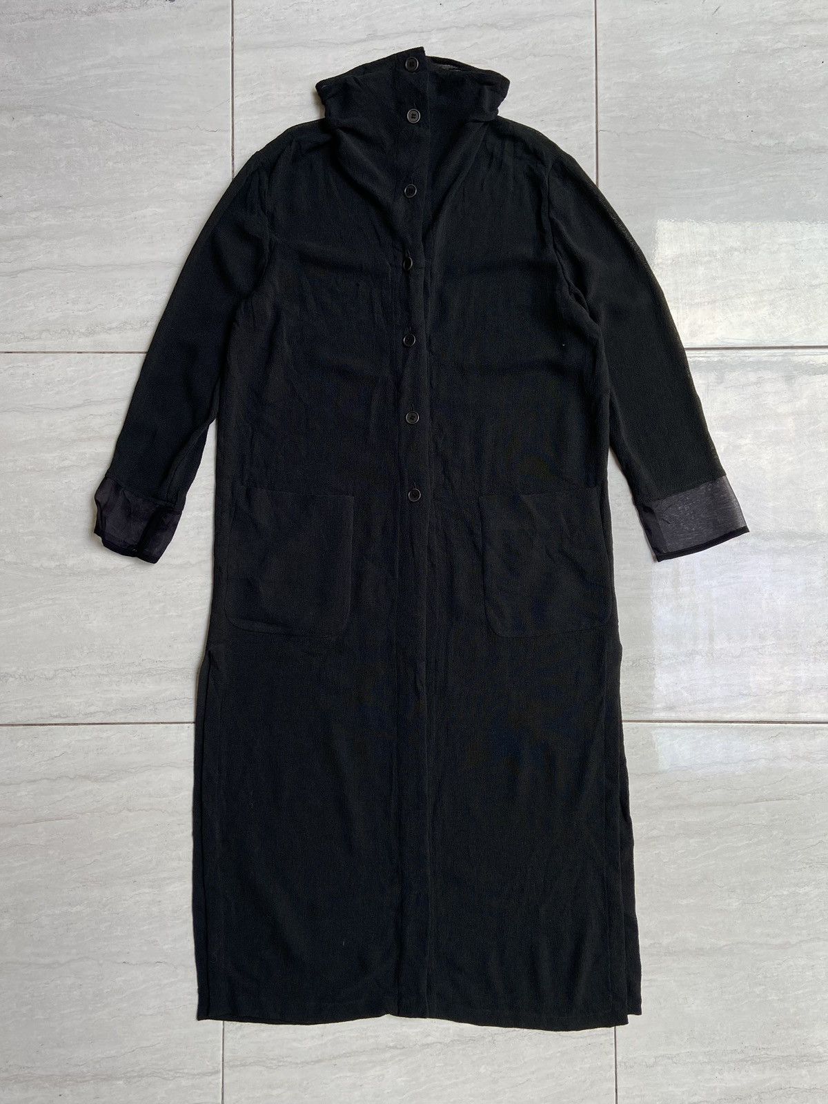 Japanese Brand STENCIL Army Black Long Mesh Shirt Size US L / EU 52-54 / 3 - 6 Thumbnail