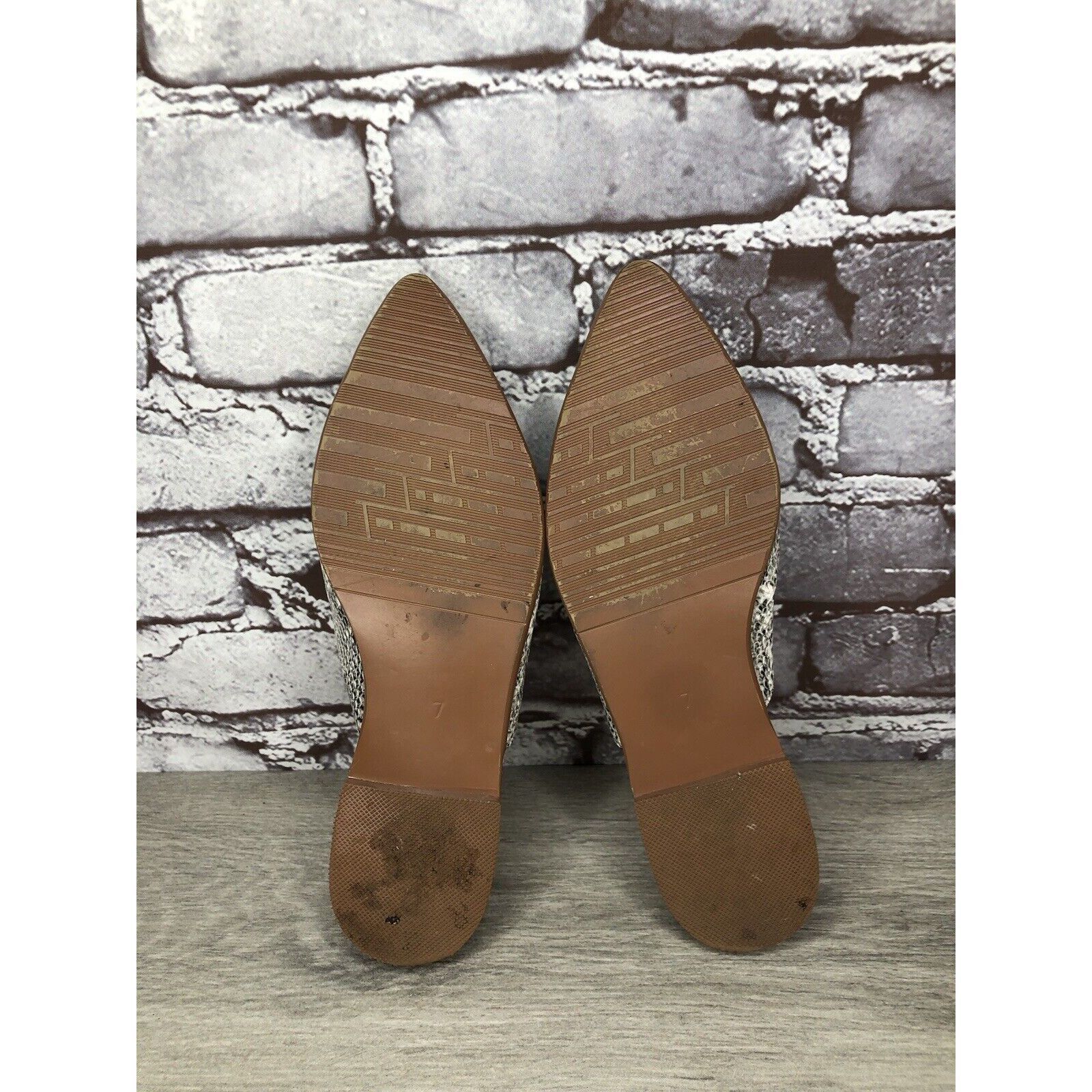 Other Maypie Ivory Black Snake Skin Print Pointed Toe Flats Mules Size US 7 / IT 37 - 6 Thumbnail