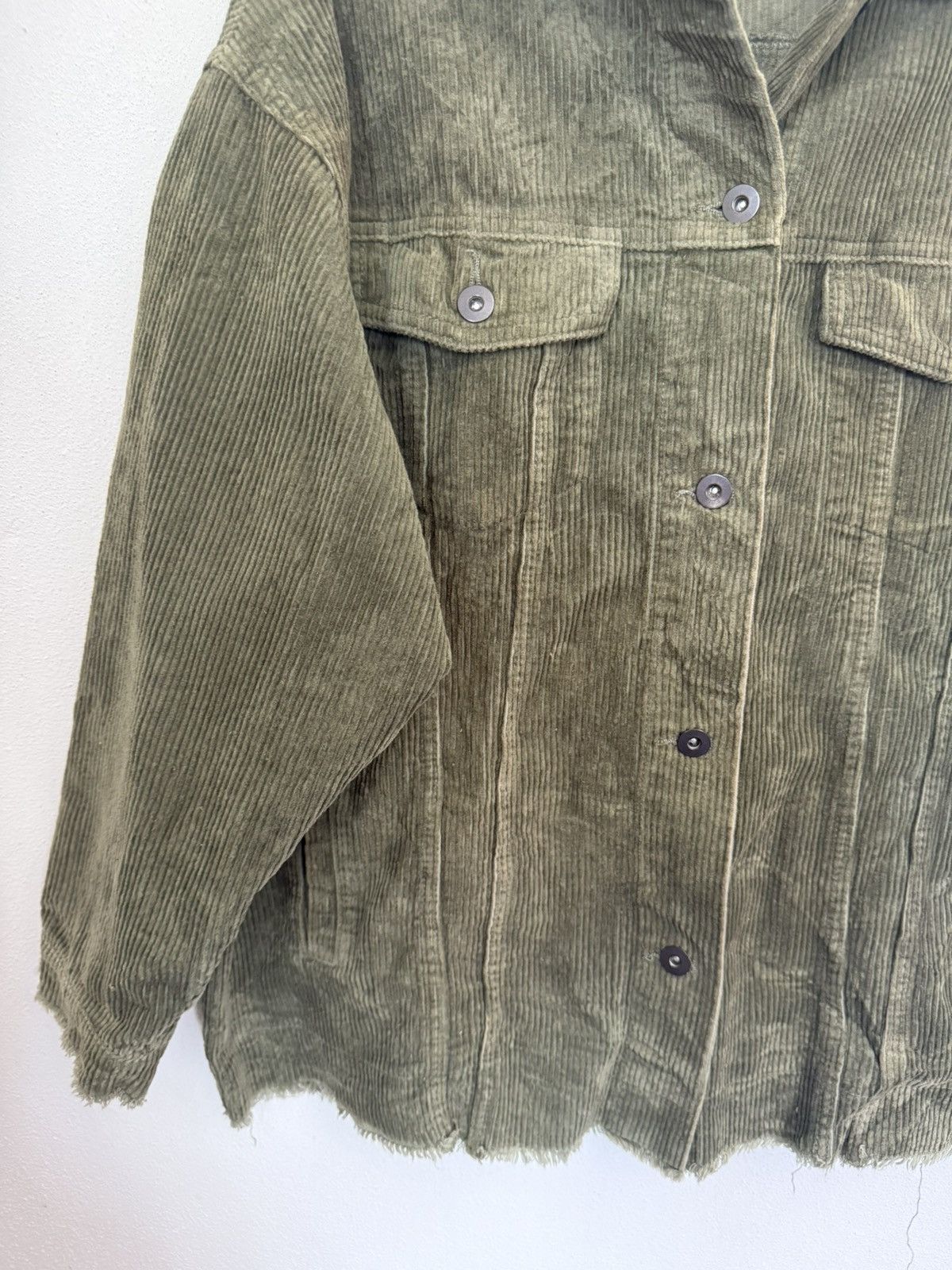 Zara BINDING Zara Corduroy Green Jacket Oversized Style Size US M / EU 48-50 / 2 - 5 Thumbnail