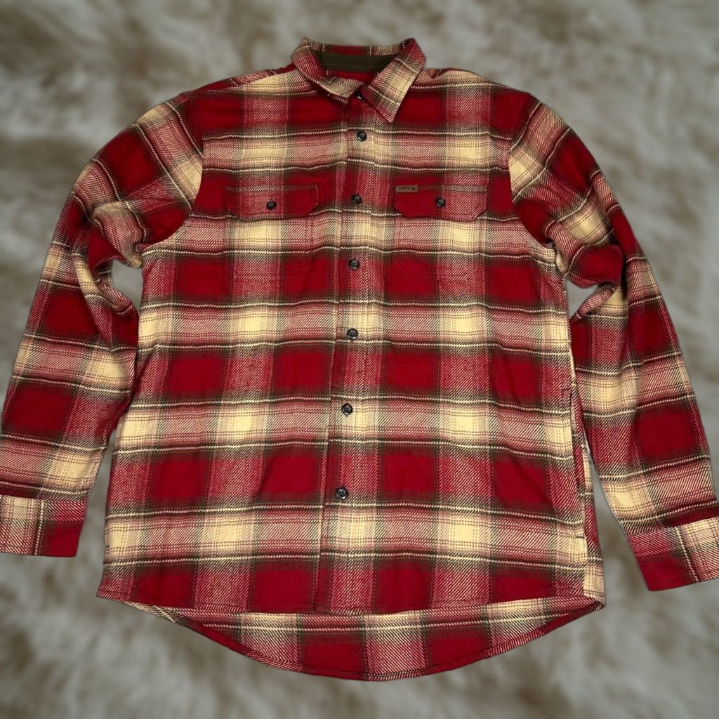 Orvis Orvis Mens Button Front Cotton Shirt Jacket Sz M Red Beige Plaid Pockets Size US M / EU 48-50 / 2 - 1 Thumbnail