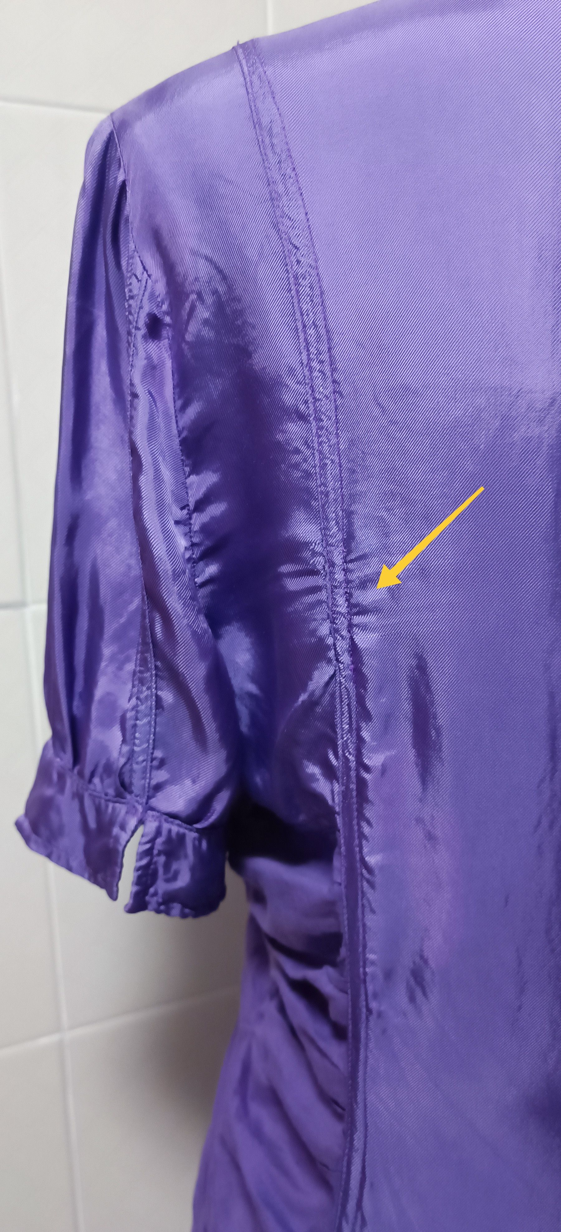 Jean Paul Gaultier Purple satin dress, with draped material Size M / US 6-8 / IT 42-44 - 16 Thumbnail