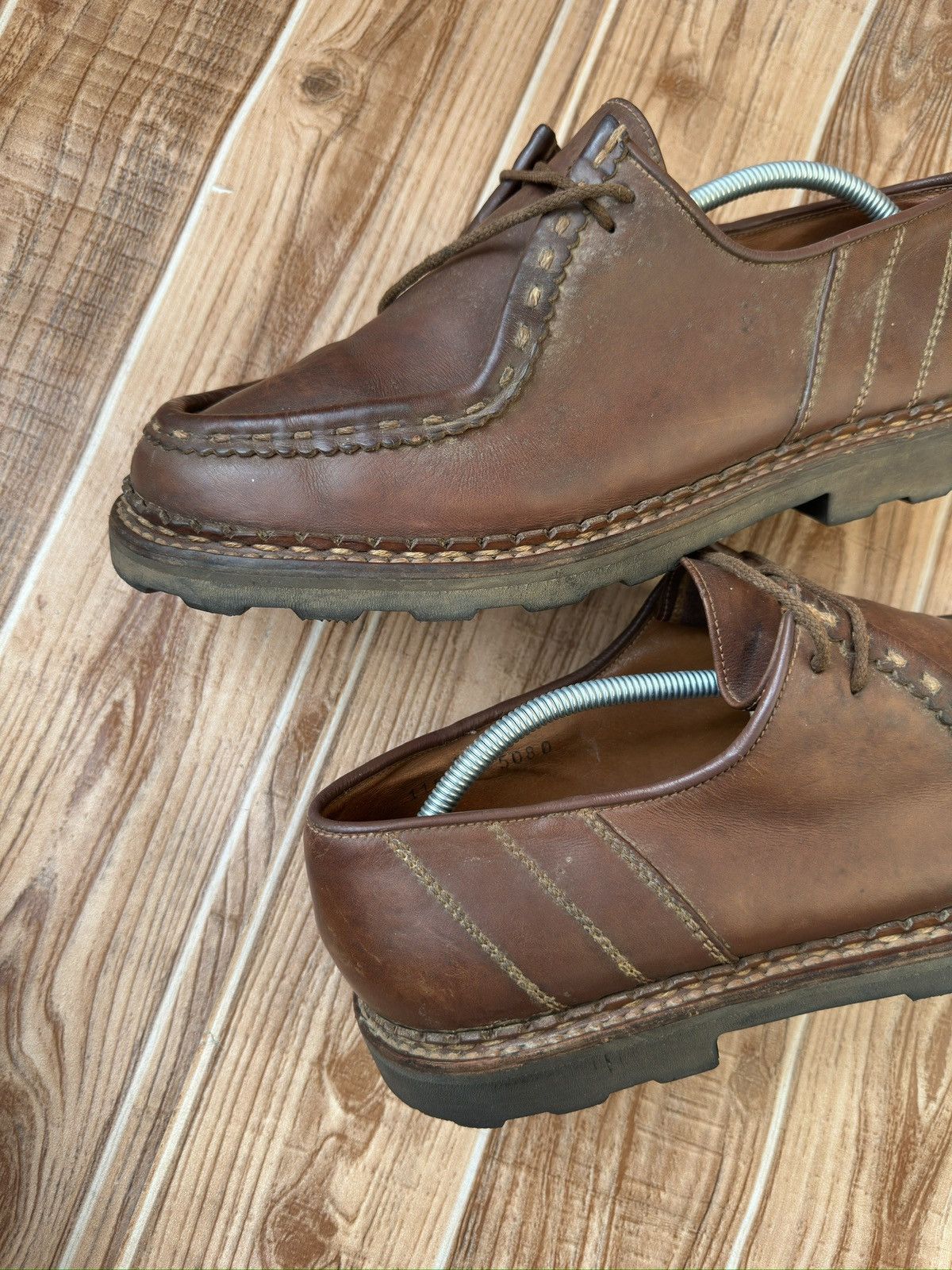Paraboot Paraboot Michael Marche Vintage Ebony Moc Leather Derbies Size US 14 / EU 47 - 16 Thumbnail