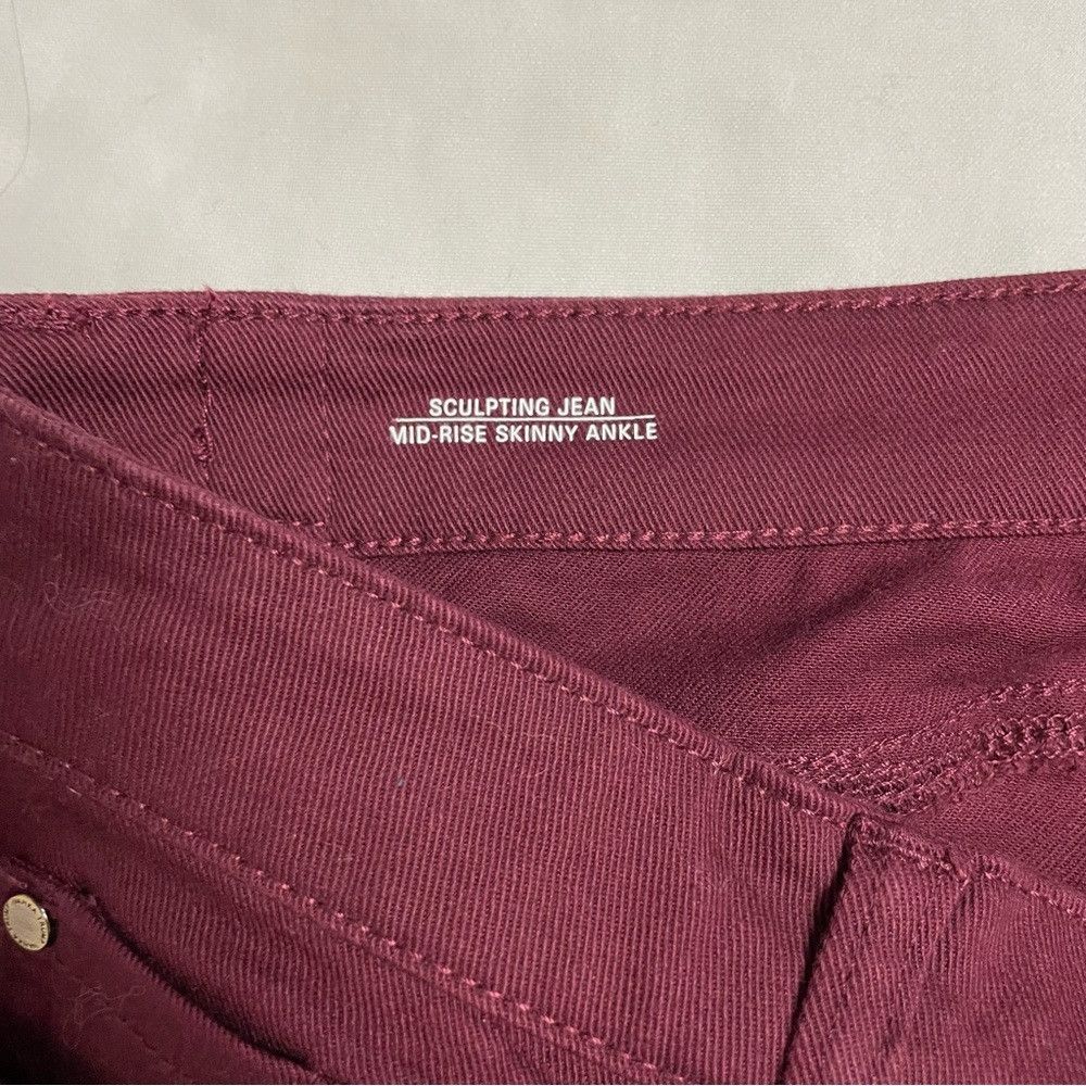 Other Ivanka Trump Maroon Sculpting Mid Rise Skinny Ankle Jean Si Size 36" / US 14 / IT 50 - 6 Thumbnail