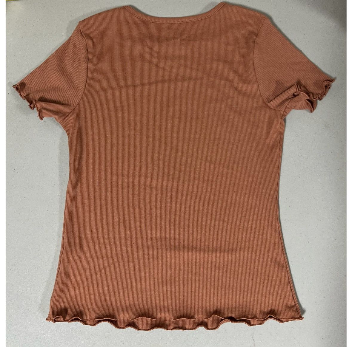 Sonoma SO Rust Orange Tan Beige Crewneck Tee T-Shirt Top Size S ✨ Size S / US 4 / IT 40 - 4 Thumbnail