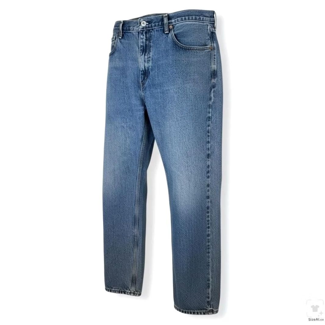 Levi's Levi's 505 Jeans Mens Regular Fit Blue Medium Wash Straight Zip Fly 40x34 Denim Pocket Logo 5-Pocket US Made Size US 40 / EU 56 - 2 Thumbnail