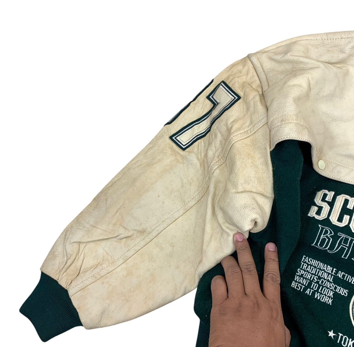 Other VINTAGE SCOOP BOYS VARSITY LEATHER BOMBER JACKET HOODIE Size US M / EU 48-50 / 2 - 12 Thumbnail