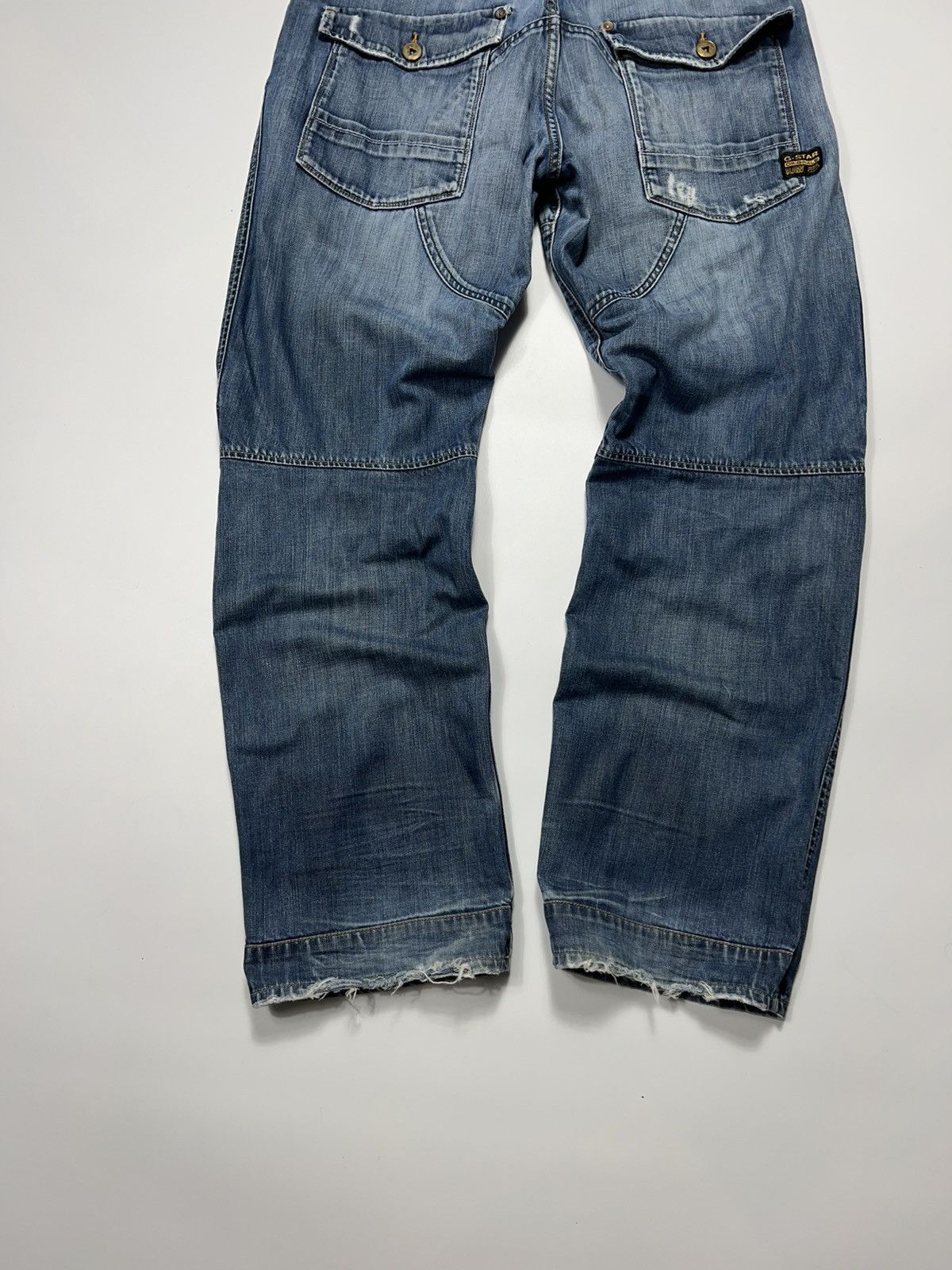 Vintage G-star Raw Distresses Baggy Double Knee Pants Jeans