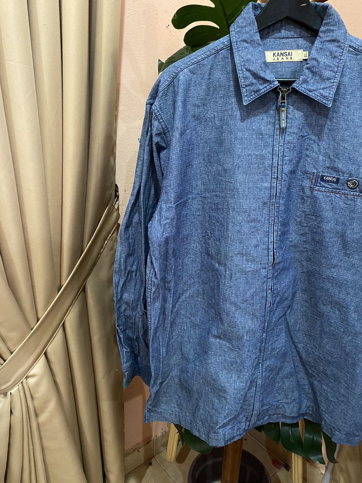 Kansai Yamamoto Vintage Kansai Jeans Denim Workwear Jacket Chambray Zip-Up Size US XL / EU 56 / 4 - 9 Thumbnail
