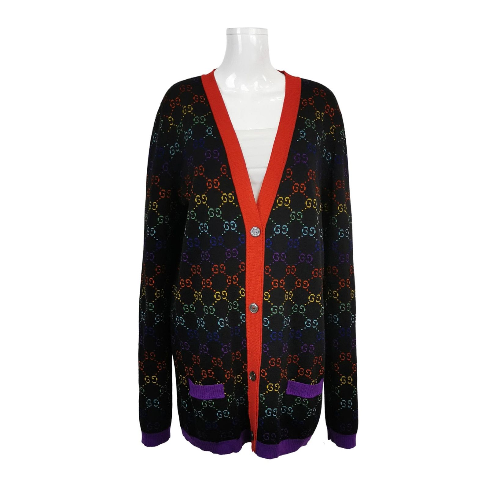 Gucci Gucci XL Wool Colorful GG Logo Cardigan Size XL / US 12-14 / IT 48-50 - 1 Thumbnail