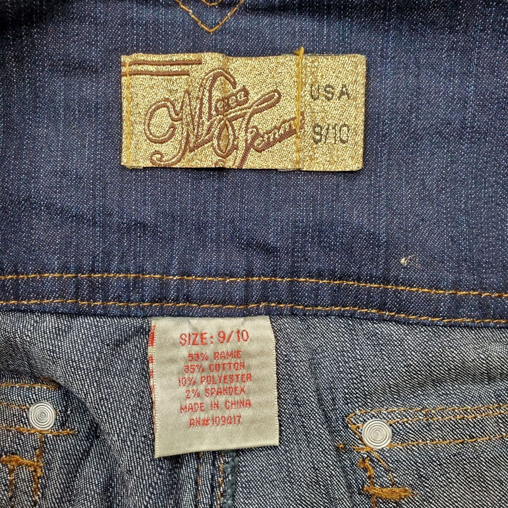Denime Mecca Femme Jeans Womens 9/10 Blue Denim Straight Leg Button Fly Slit Pocket 31in Waist Inseam 24.75in Size 30" / US 8 / IT 44 - 7 Thumbnail
