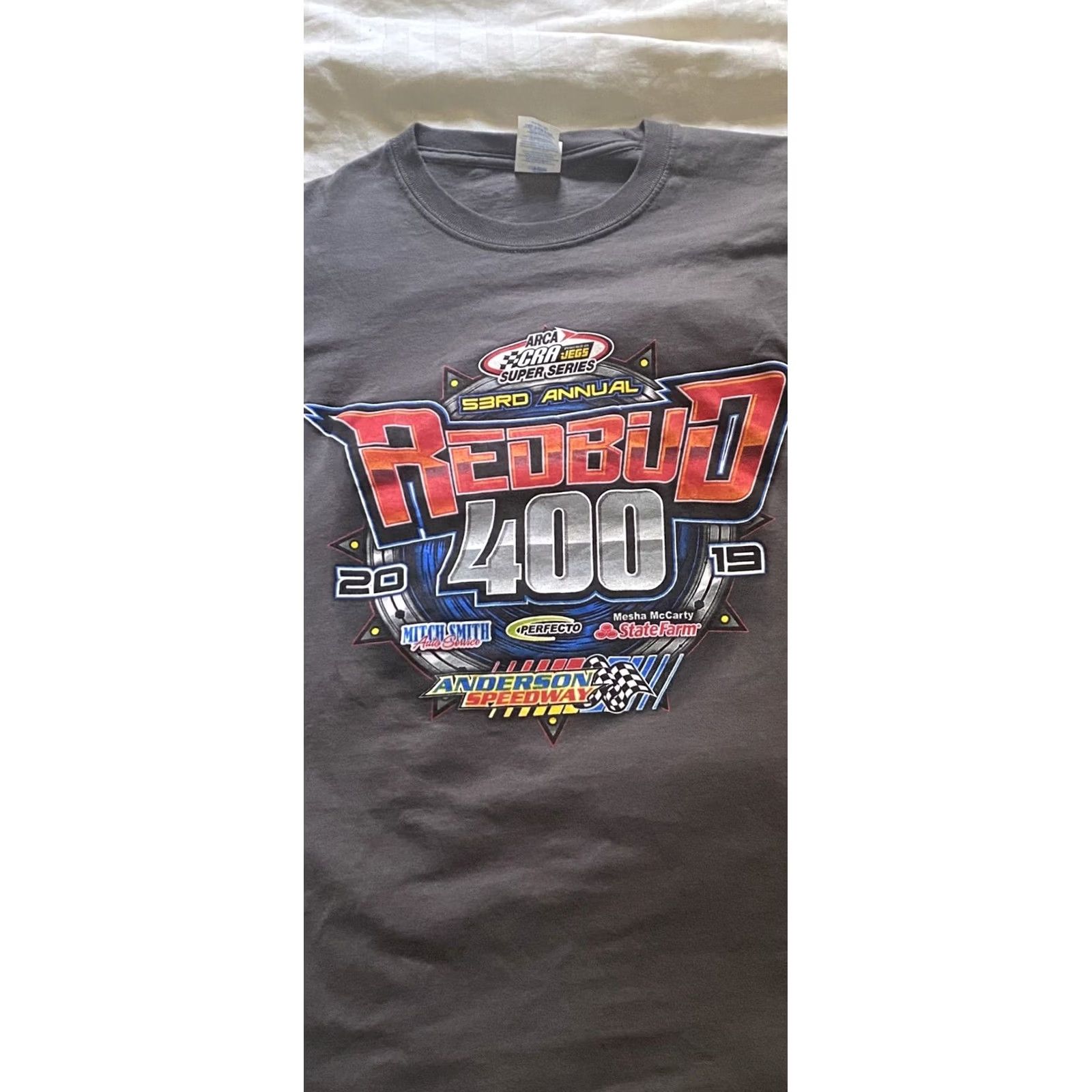 Doublet Anderson Speedway 53rd Annual Redbud 400 T-Shirt Gray XL Double Sided Men Short Sleeve Racing Shirt Size US XL / EU 56 / 4 - 2 Thumbnail