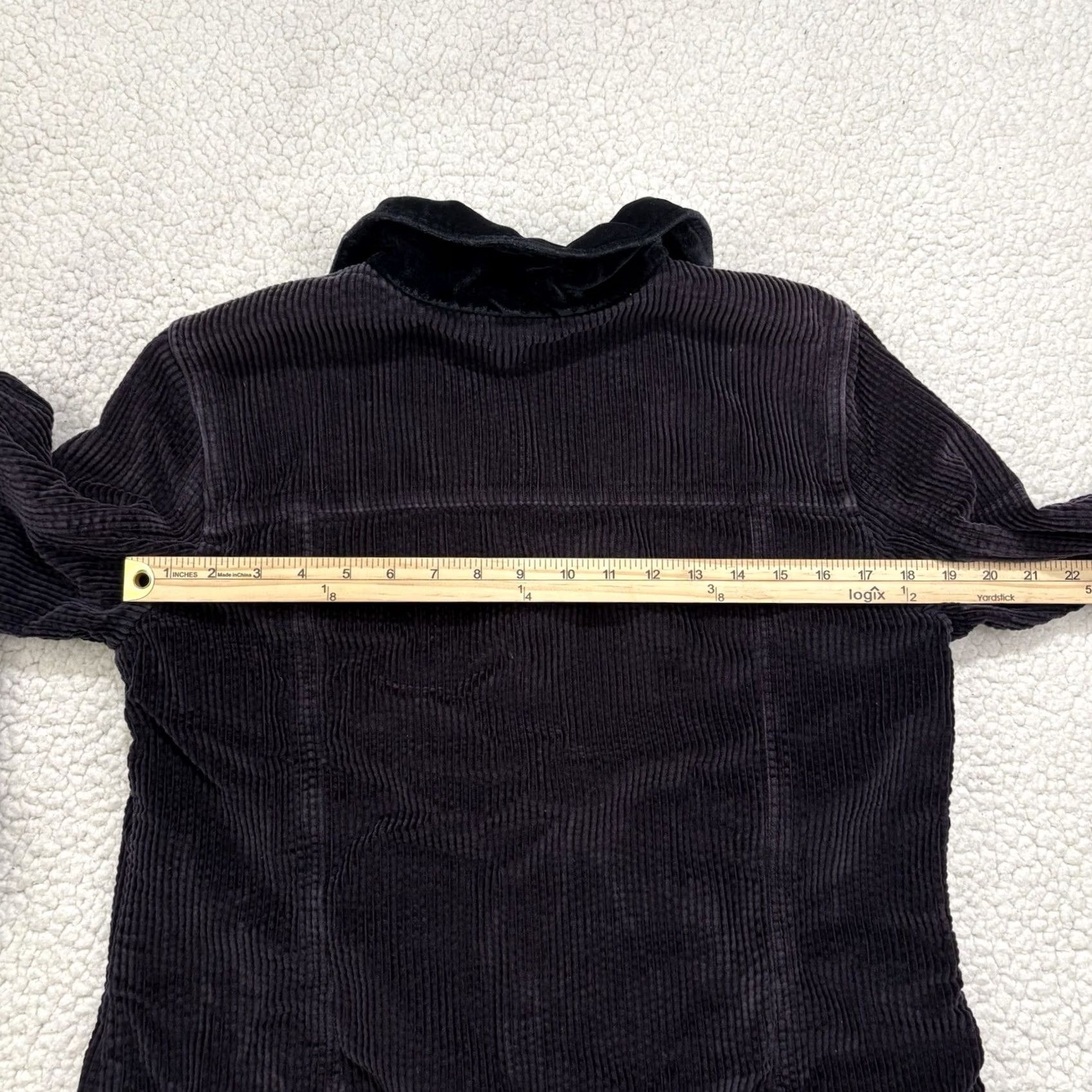 J. Jill J. Jill Black Corduroy Fuzzy Velvet Collar Long Sleeve Womens Jacket Size M Size M / US 6-8 / IT 42-44 - 5 Thumbnail