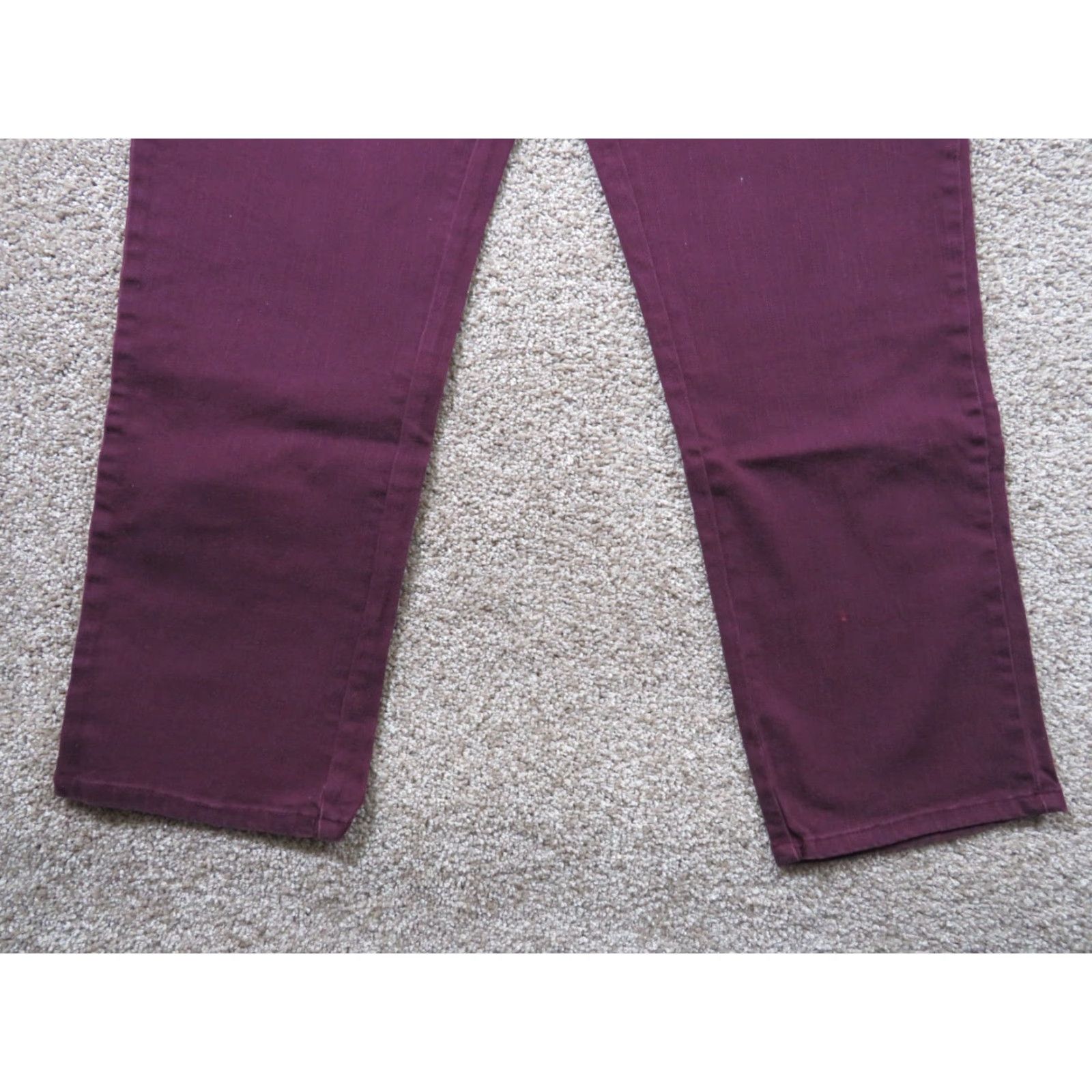 Vintage St. John's Bay Jeans Burgundy Maroon 16P 34x28.5 Denim Stretch 5-Pocket High Rise Straight Womens Size 38" / US 16 / IT 52 - 2 Thumbnail