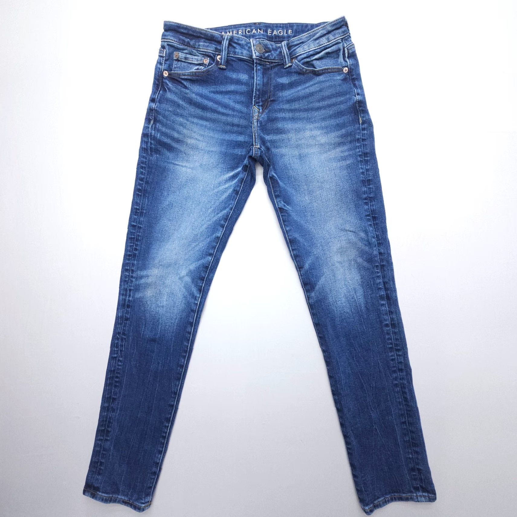American Eagle Outfitters American Eagle Outfitters Jeans Mens 30 x 30 Slim Dark Wash Denim 5-Pocket Stretch Blue Size US 30 / EU 46 - 2 Thumbnail