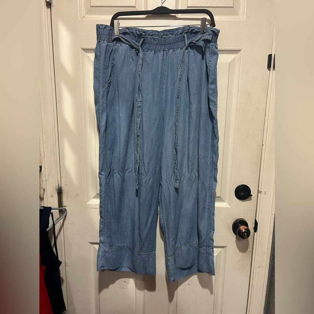 Philosophy di Lorenzo Serafini Philosophy blue wide leg jeans with tie waist Size: 1X Size 42" / US 20 - 2 Thumbnail