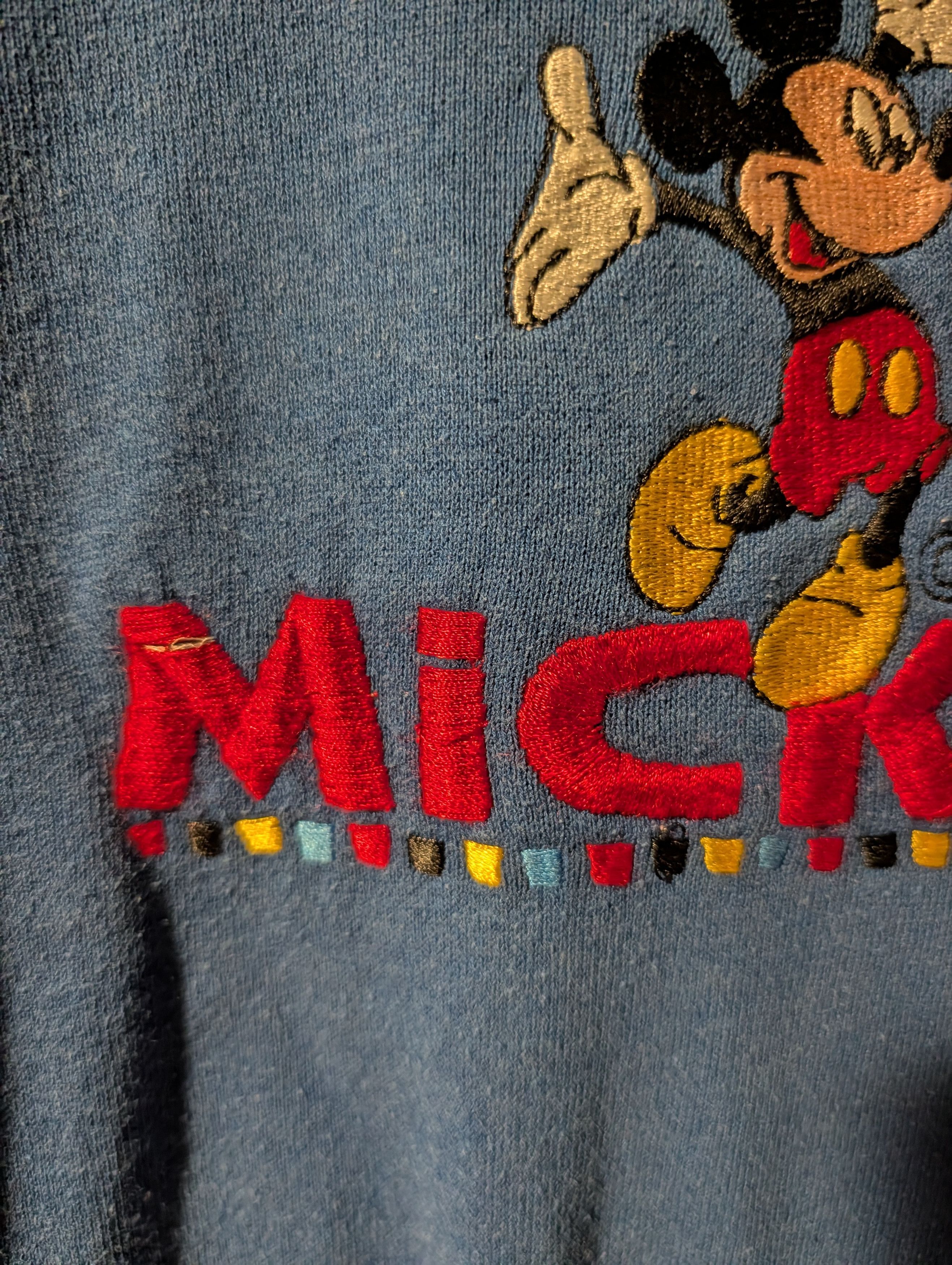 Disney Vintage Disney Mickey Mouse Embroidered Sweatshirt Blue 90s Size US M / EU 48-50 / 2 - 4 Thumbnail
