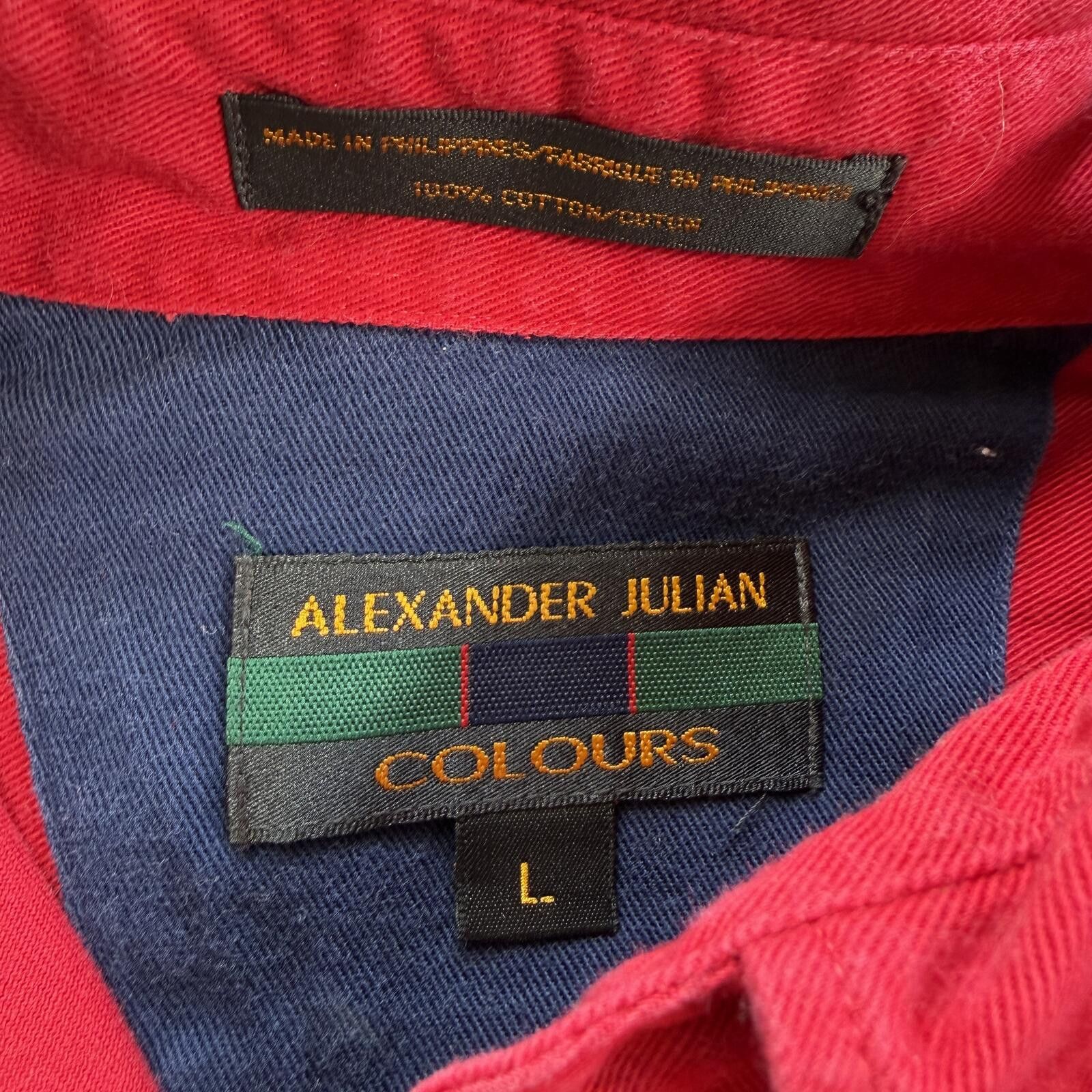 Alexander Julian Vintage Alexander Julian Colours Red Button Down Shirt Mens Size US L / EU 52-54 / 3 - 4 Thumbnail