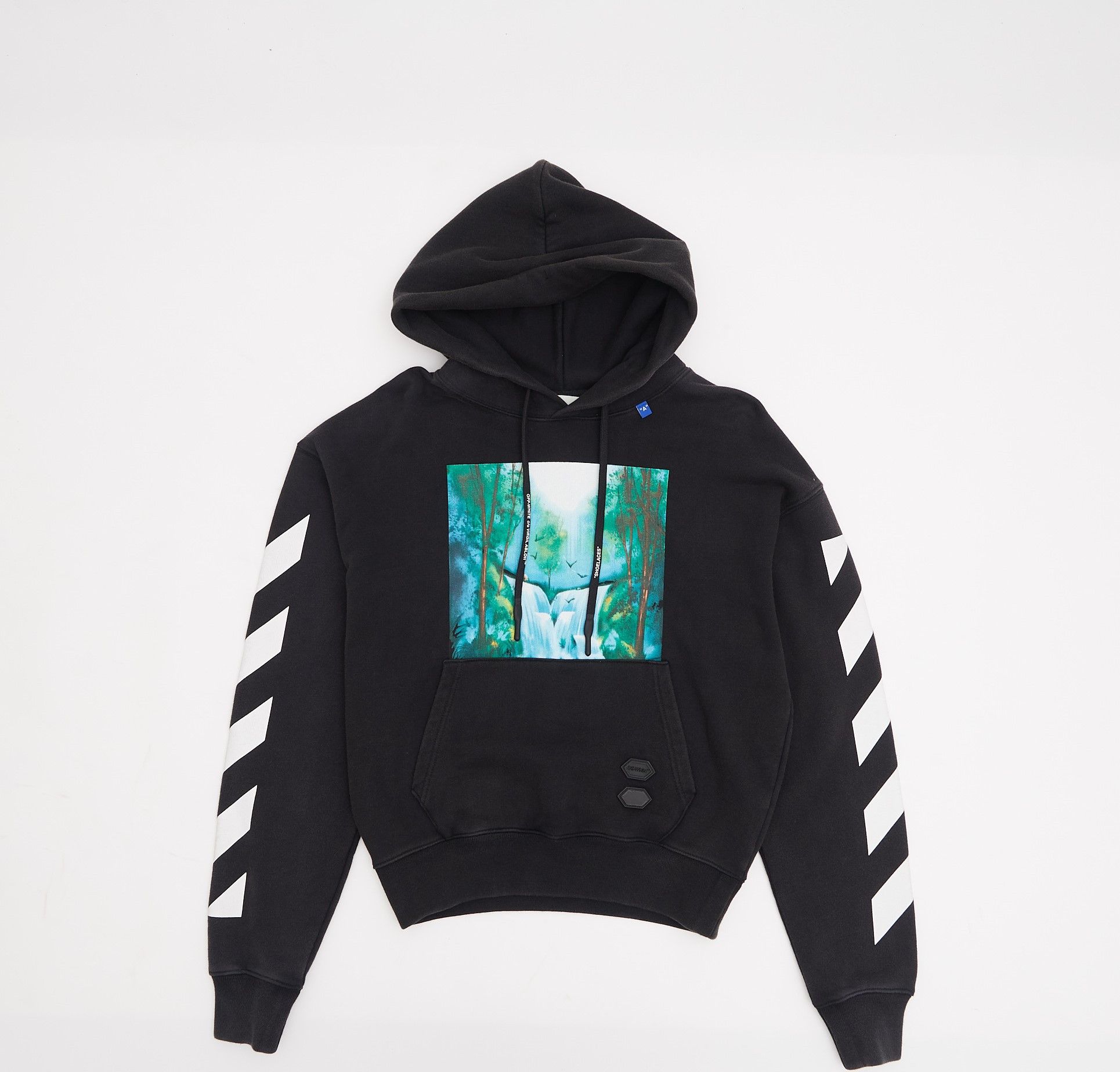 image of Off White Diag Waterfall Hoodie Black, Men's (Size XS)