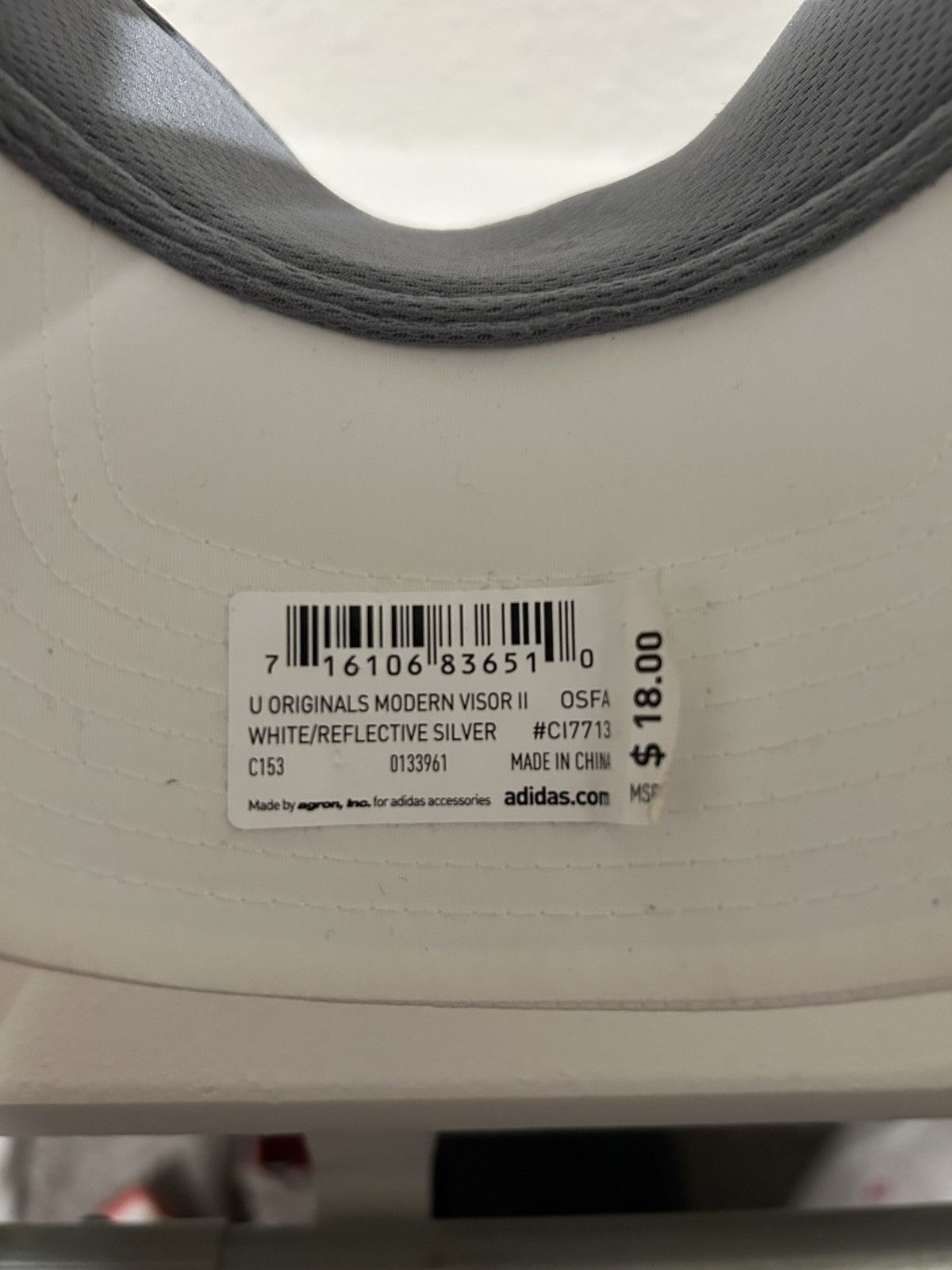 Adidas White Adidas Visor Size ONE SIZE - 3 Thumbnail