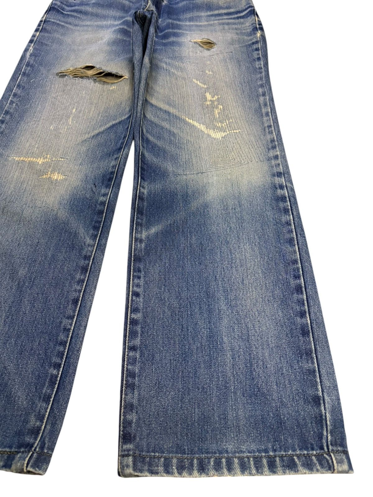 Edwin × Japanese Brand Vintage Edwin 402 Sashiko Style Mud Wash Distress Loose Jean Size US 30 / EU 46 - 7 Thumbnail