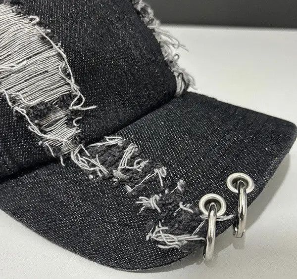 Japanese Brand Avant garde chunky bunny rabbit ear distressed raw denim cap Size ONE SIZE - 4 Thumbnail